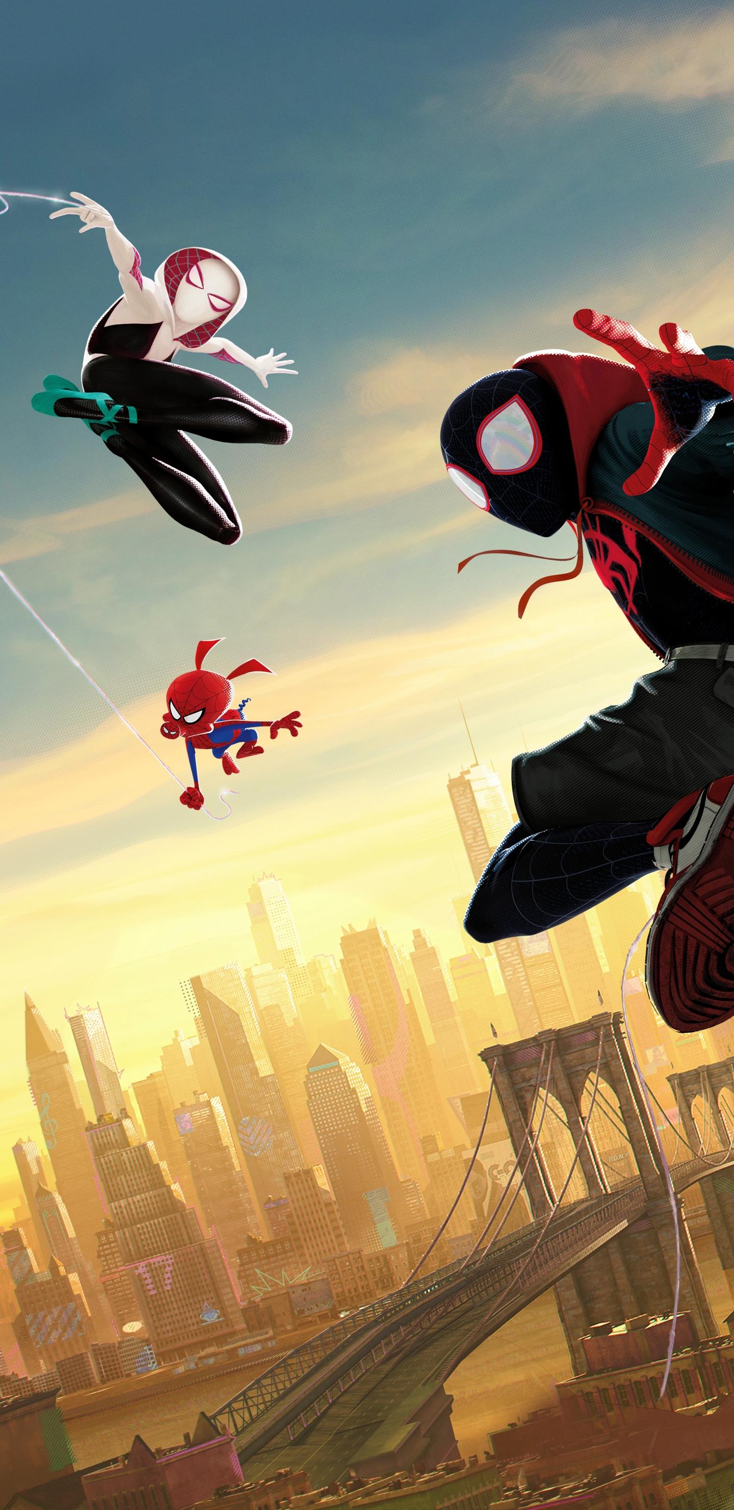 1440x2960 Mobile wallpaper: Spider Man, Movie, Miles Morales, Spider Gwen, Spider Ham, Spider Man: Into The Spider Verse, 1190543 download the picture for free