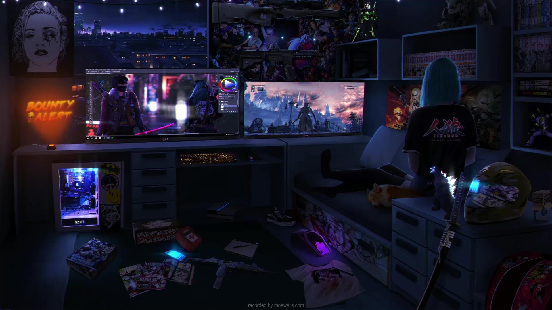 1920x1080 Gamer Girl Live Wallpaper