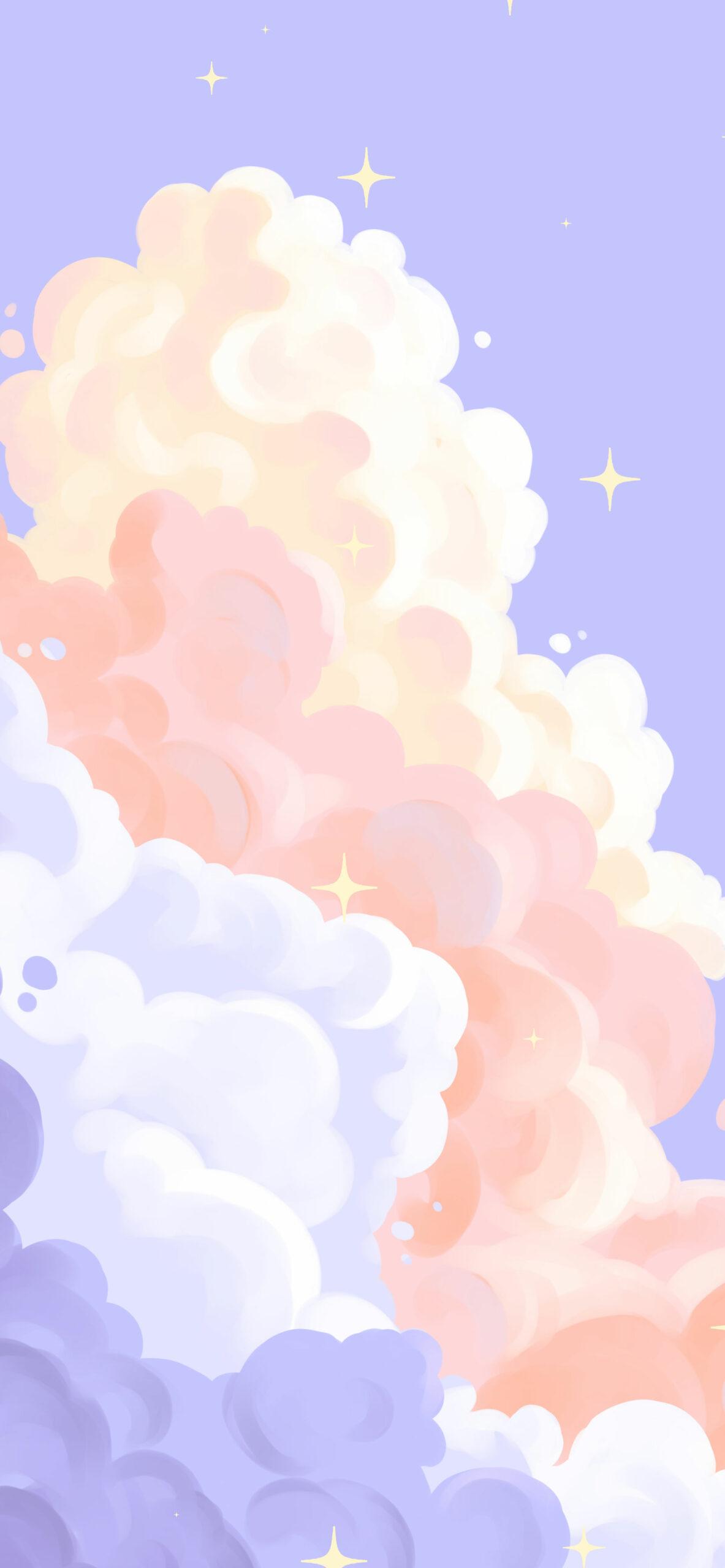 1183x2560 Aesthetic Clouds Purple Wallpaper Wallpaper iPhone ☁︎