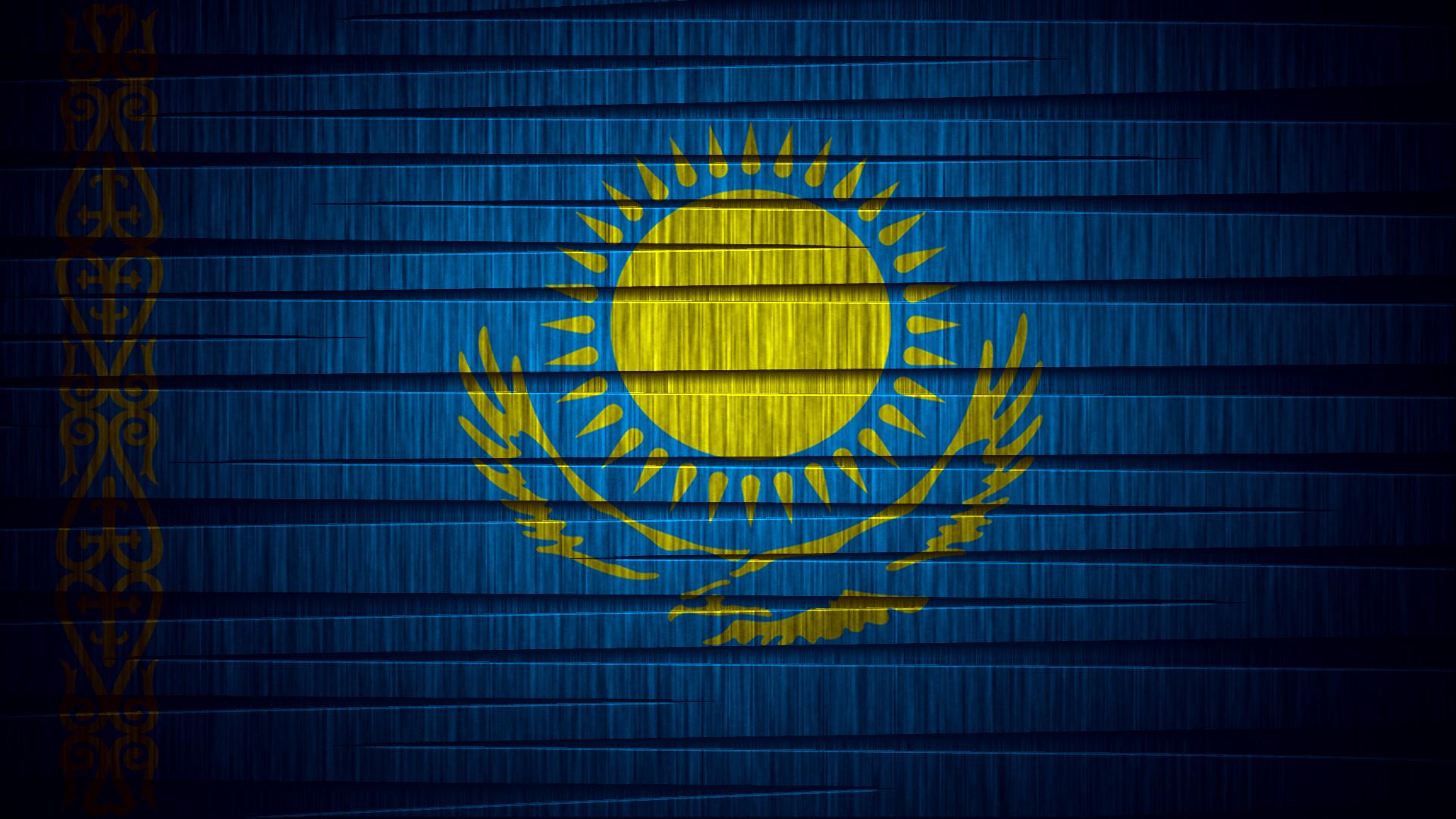 1920x1080 Download wallpaper the sun, flag, the flag of Kazakhstan, section textures in resolution 1920x1080