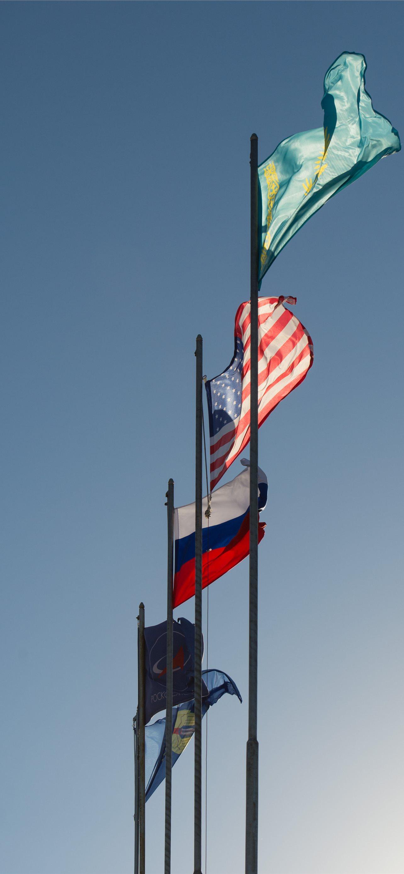 1284x2778 kazakhstan flag iPhone Wallpaper Free Download