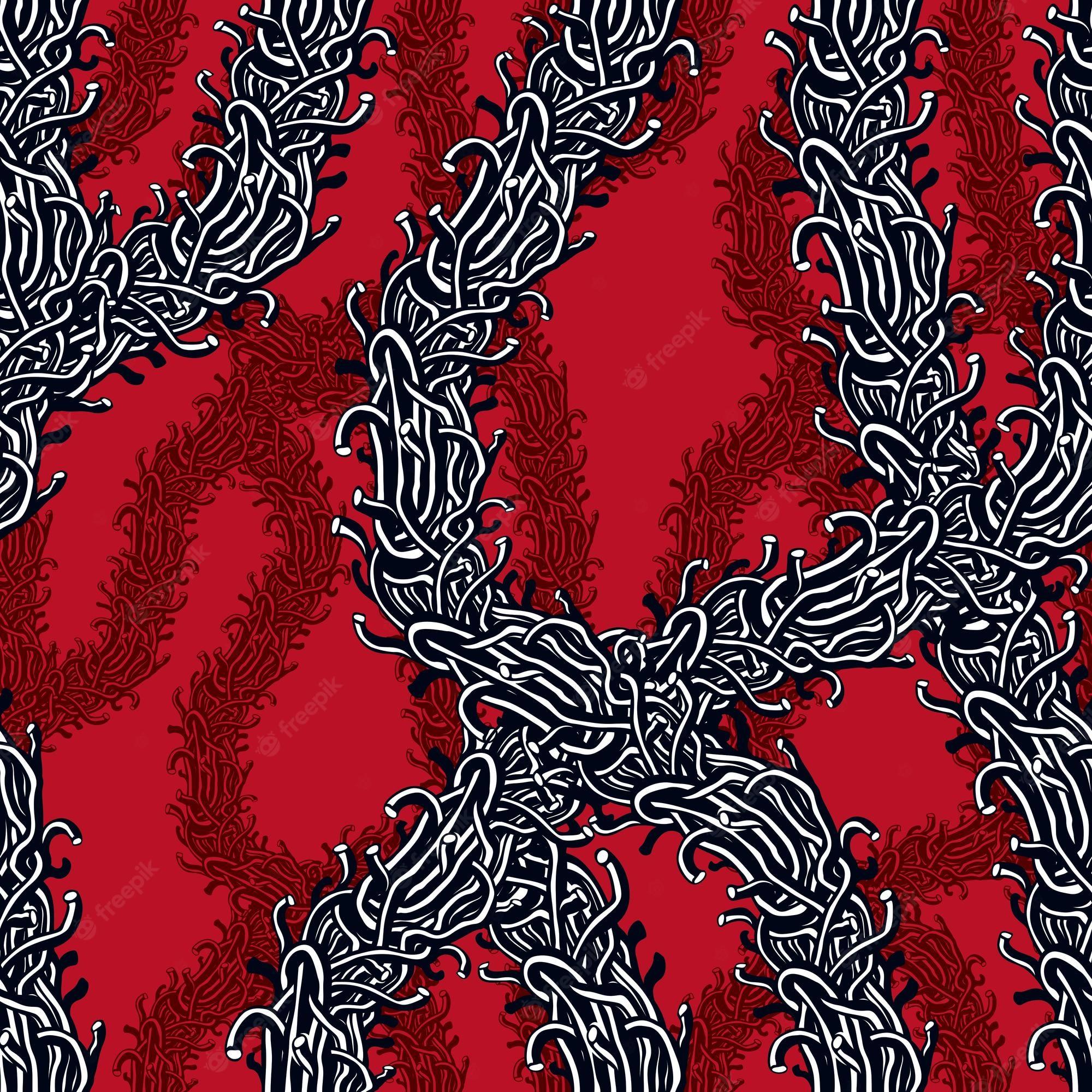 2000x2000 Premium Vector. Disgusting horror art and nightmare seamless pattern, vector background. tangled branches or roots stylish endless illustration. usable for fabric, wallpaper, wrapping, web and print