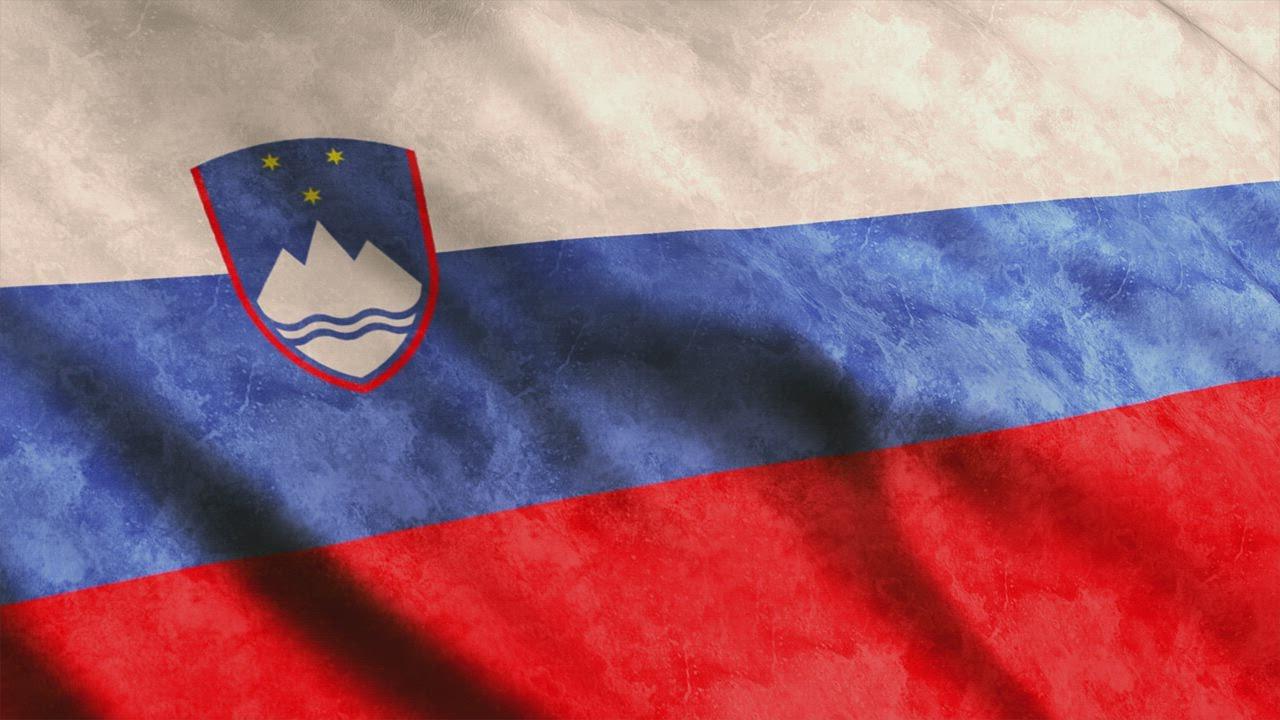 1280x720 Slovenia waving flag Stock Video