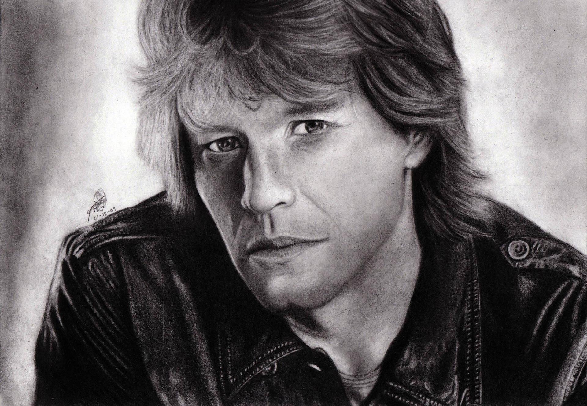 1920x1329 Download American Singer Jon Bon Jovi Charcoal Illustration Wallpaper