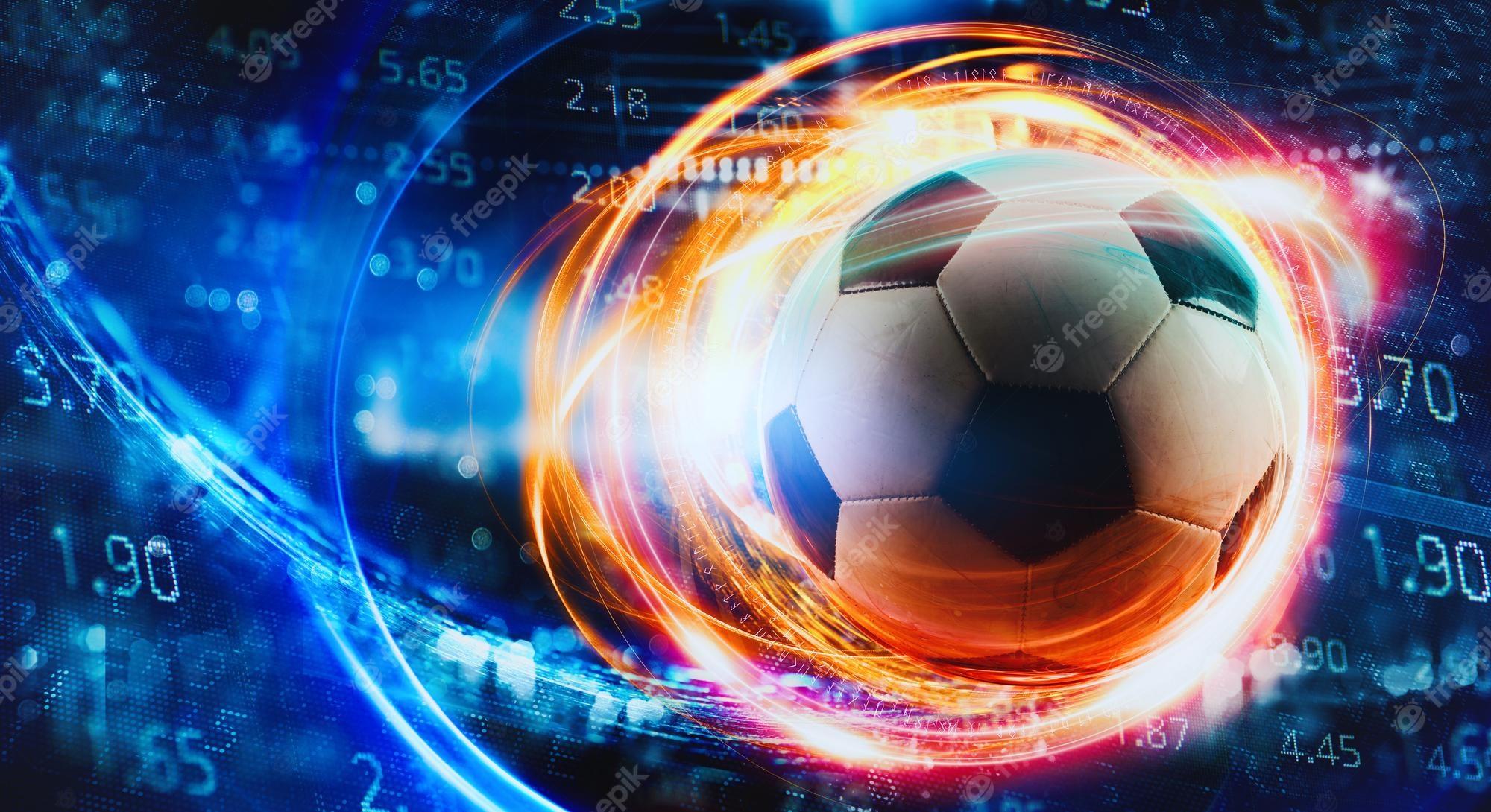2000x1090 Premium Photo. Online bet and analytics and statistics for soccer game