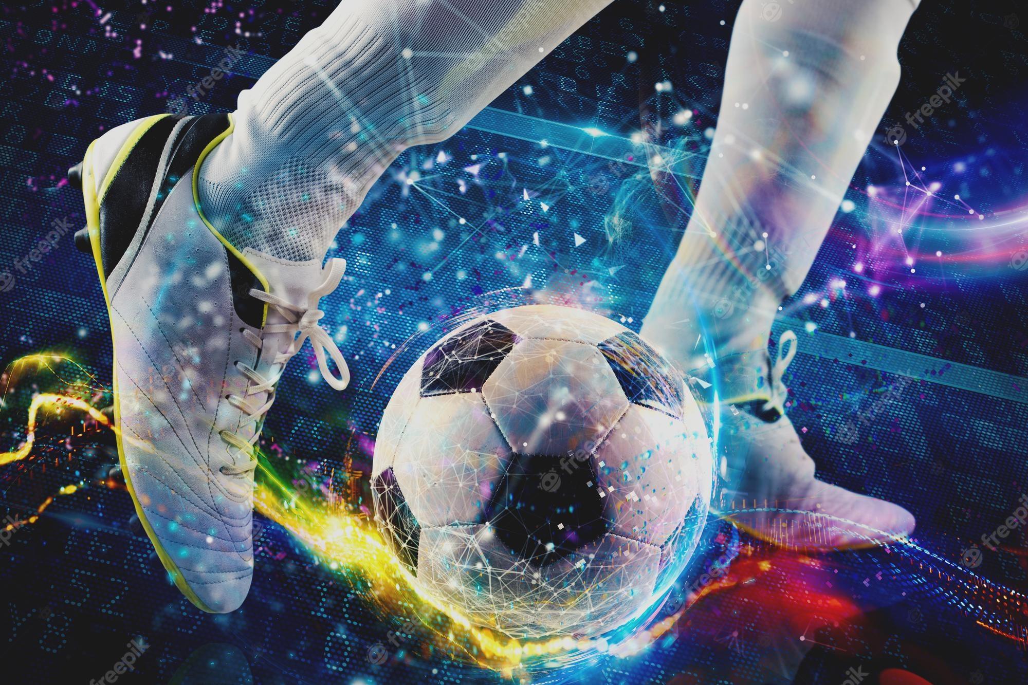 2000x1333 Premium Photo. Online bet and analytics and statistics for soccer game