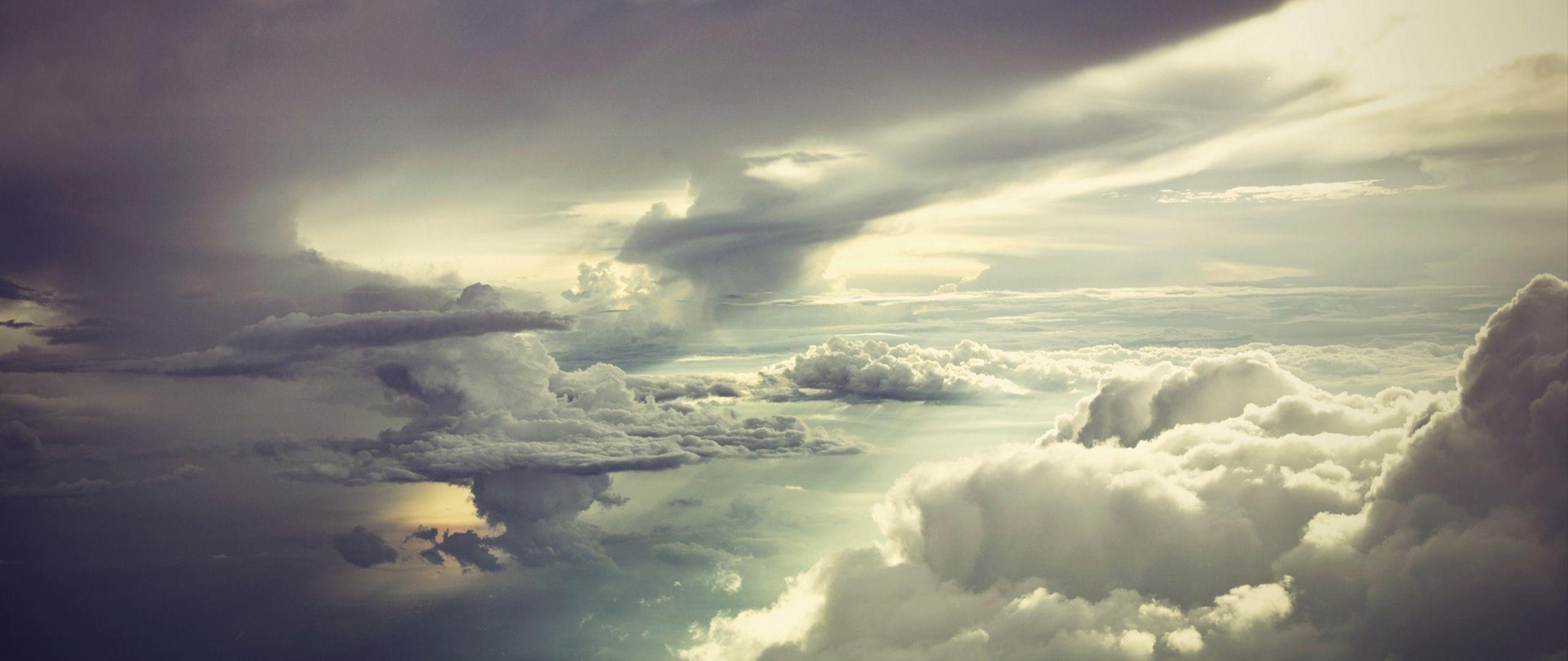 2560x1080 ultra wide clouds sky wallpaper and background