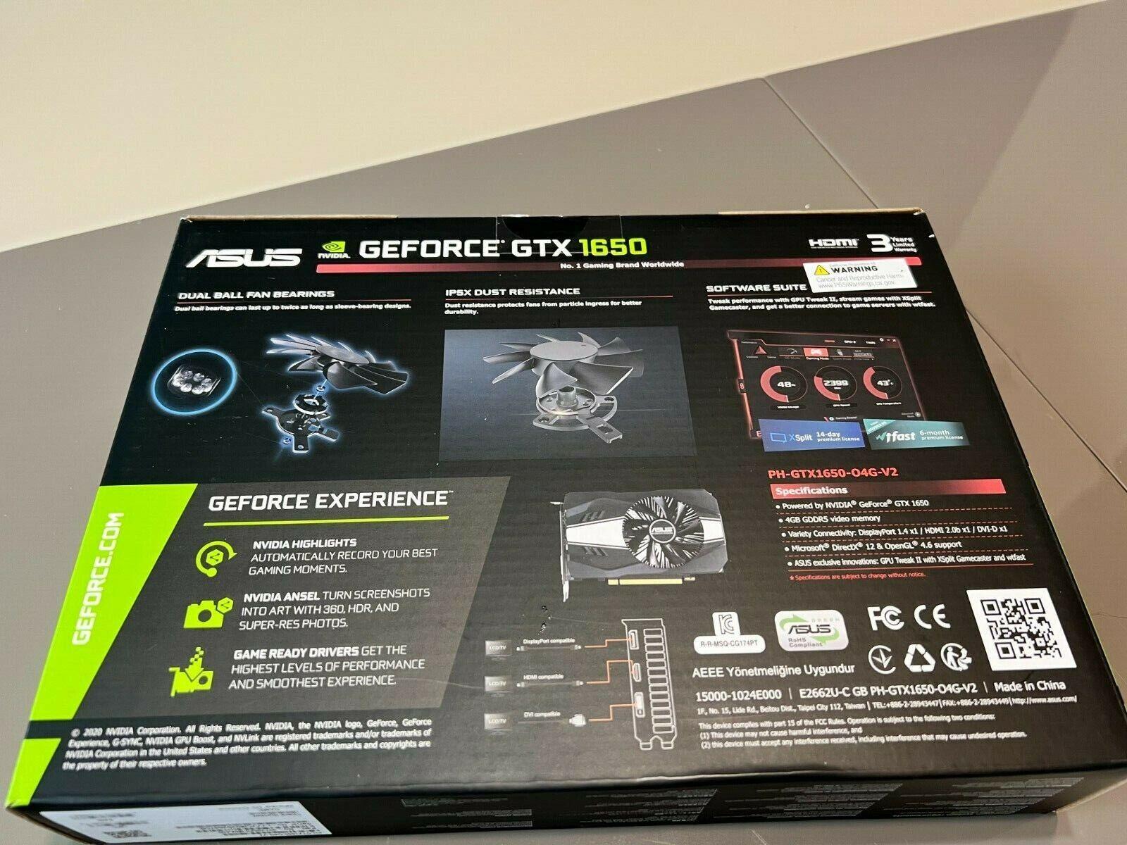 1600x1200 ASUS GTX 1650 4GB DDR5 Gaming Graphics card ( HDMI, DP, DVI ) ORIGINAL 192876295779
