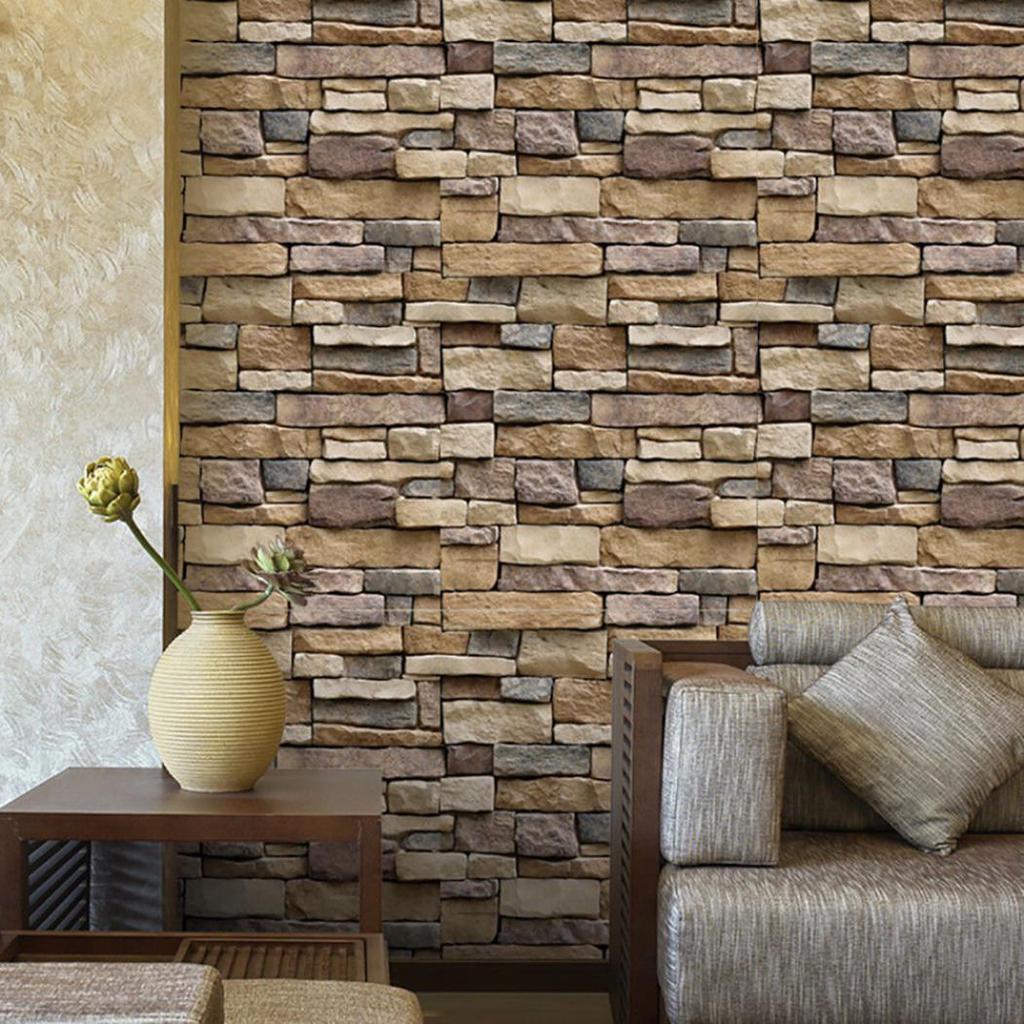 1024x1024 Cheap Rustic 3D Effect Wallpaper Brick Stone Self Adhesive Wall Sticker Decal Decor