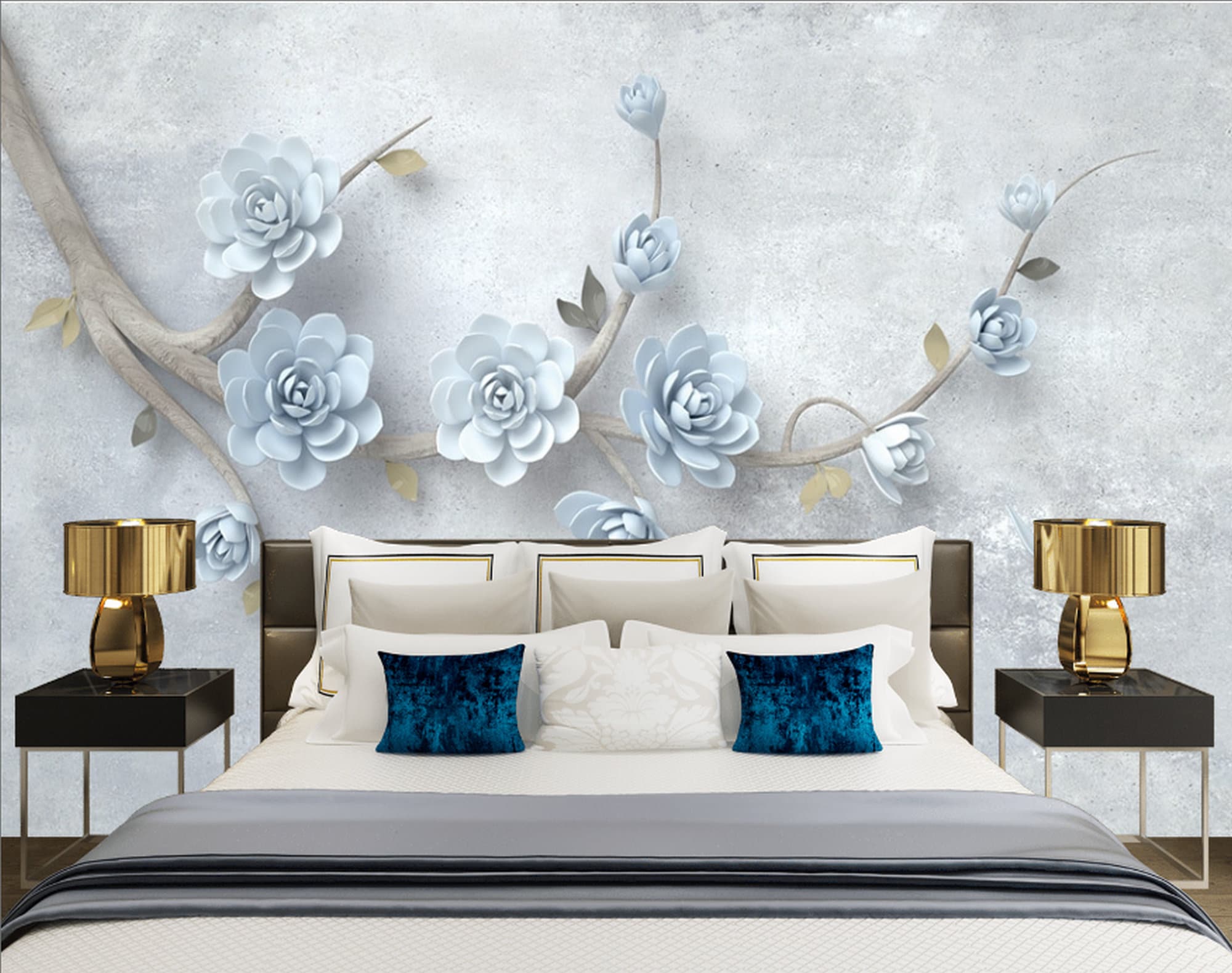 2000x1580 3D Embossed Effect Wallpaper, Wall Mural for Beautiful Living Room and Bedroom Wallpaper (FL111a)