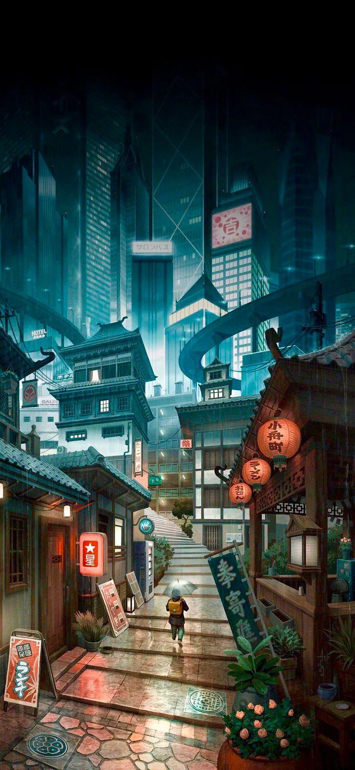 Anime City Iphone Wallpapers - Top Free Anime City Iphone Backgrounds