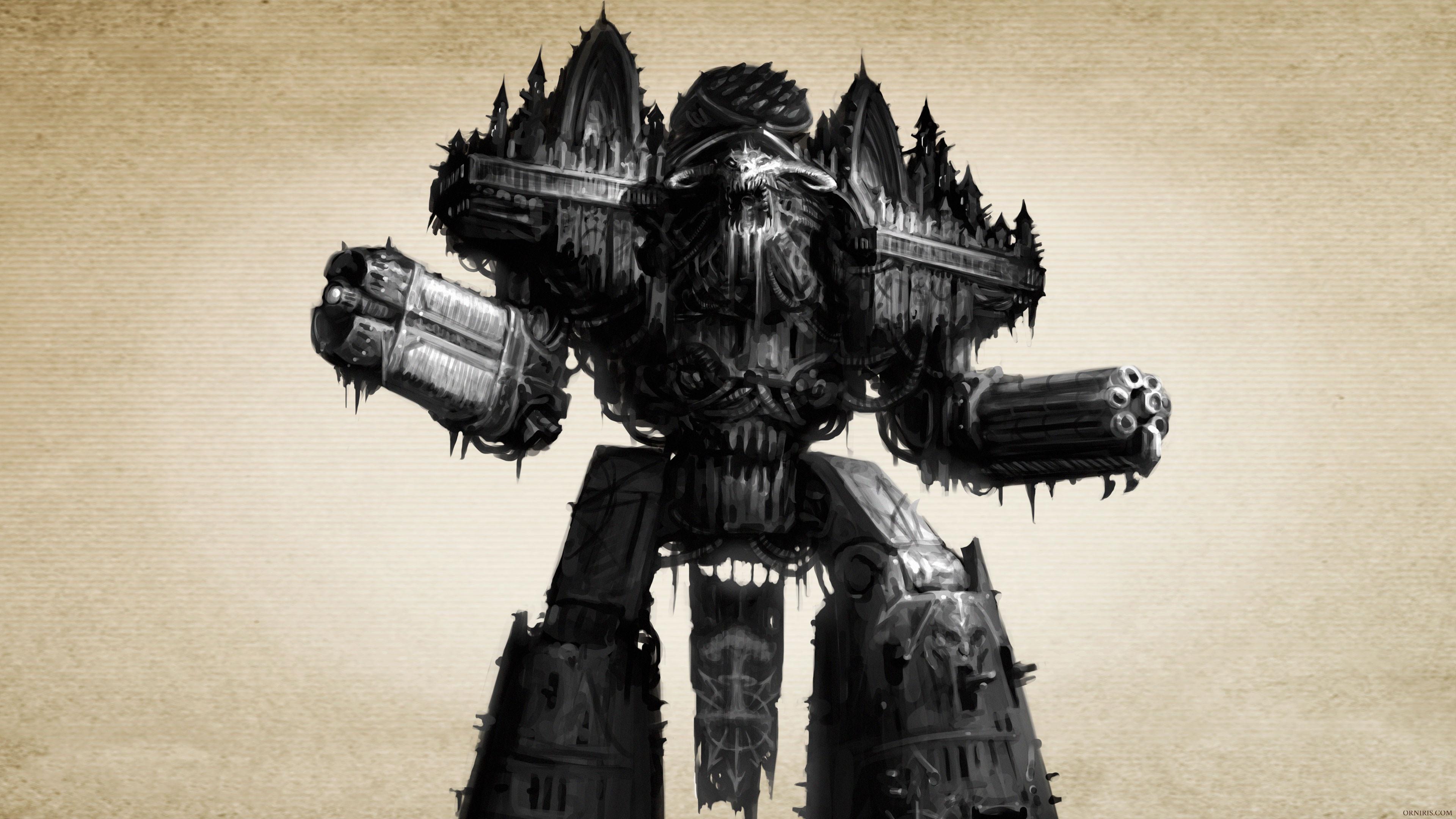 3840x2160 Primarch Daemon Titan Larva of Nihilus The Horus Heresy Fan Art