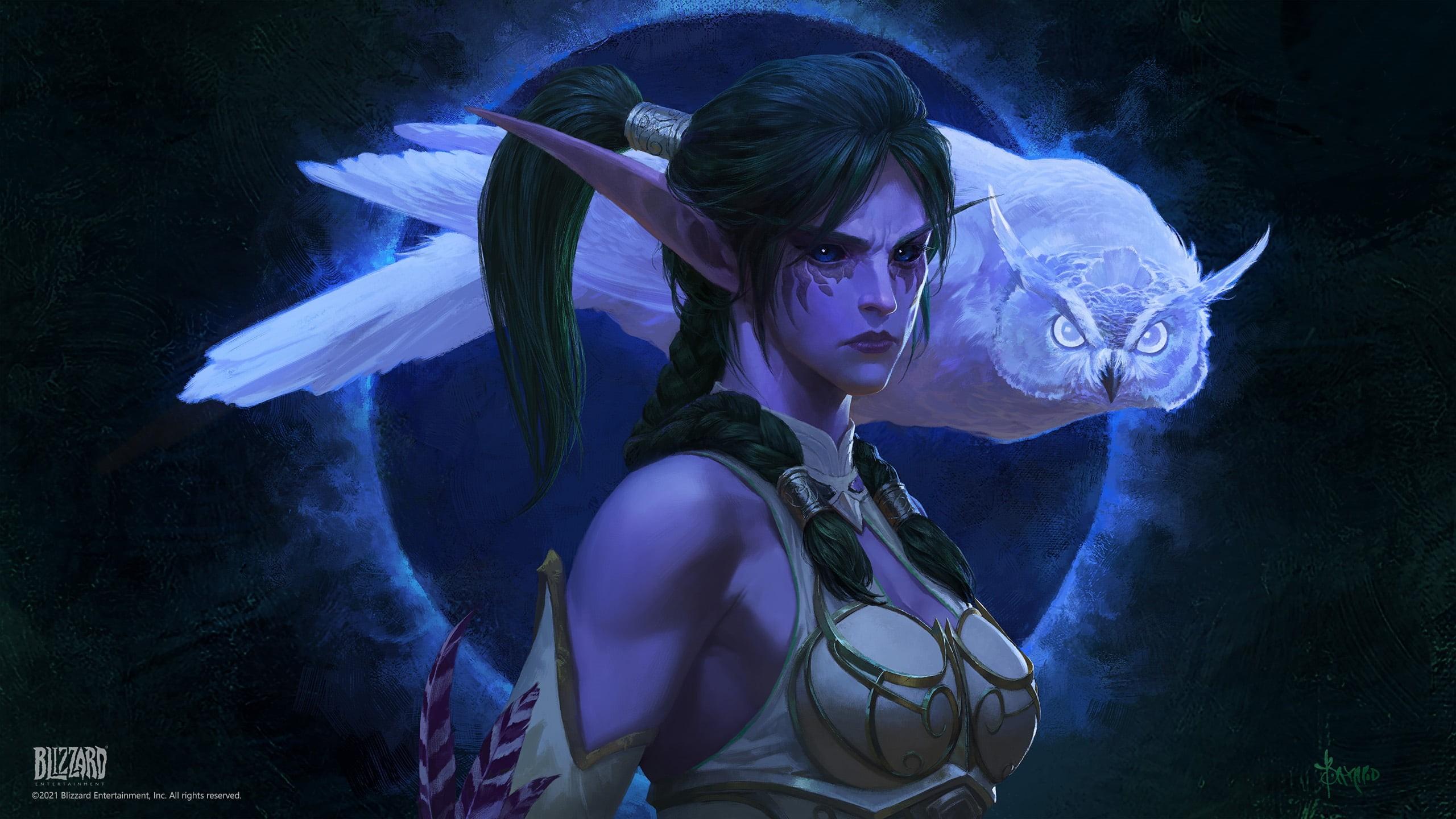2560x1440 Wallpaper / Night Elves, 2K, World of Warcraft, Tyrande Whisperwind, World of Warcraft: Battle for Azeroth free download