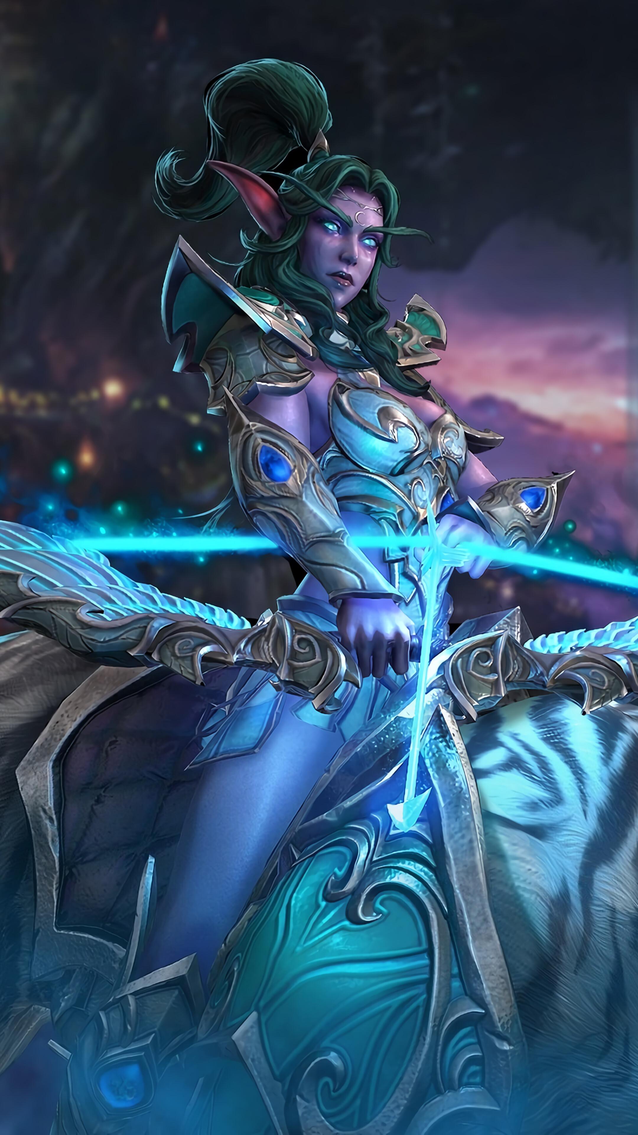 2160x3840 World of Warcraft, Tyrande Whisperwind, Night Elf, 4k Gallery HD Wallpaper