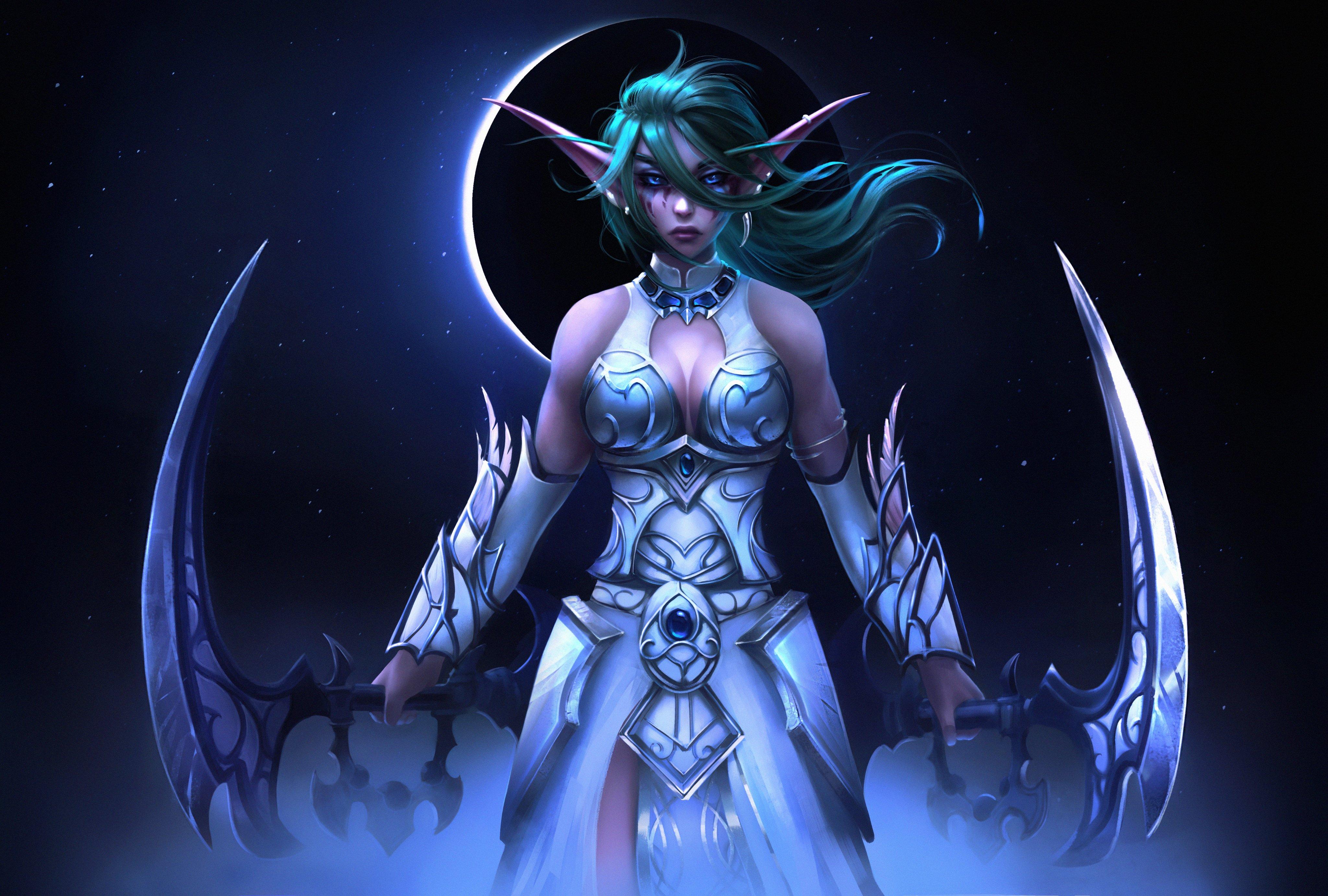 4096x2763 tyrande whisperwind (warcraft and 1 more) drawn