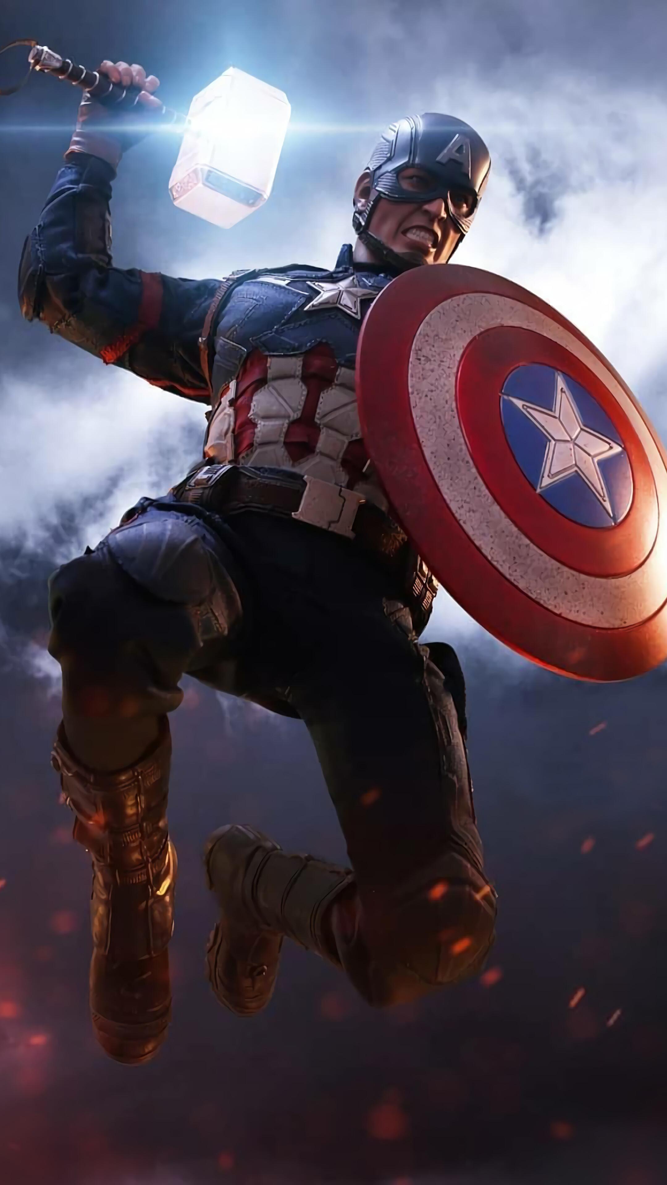 Captain America With Mjolnir Wallpapers - Top Free Captain America With ...