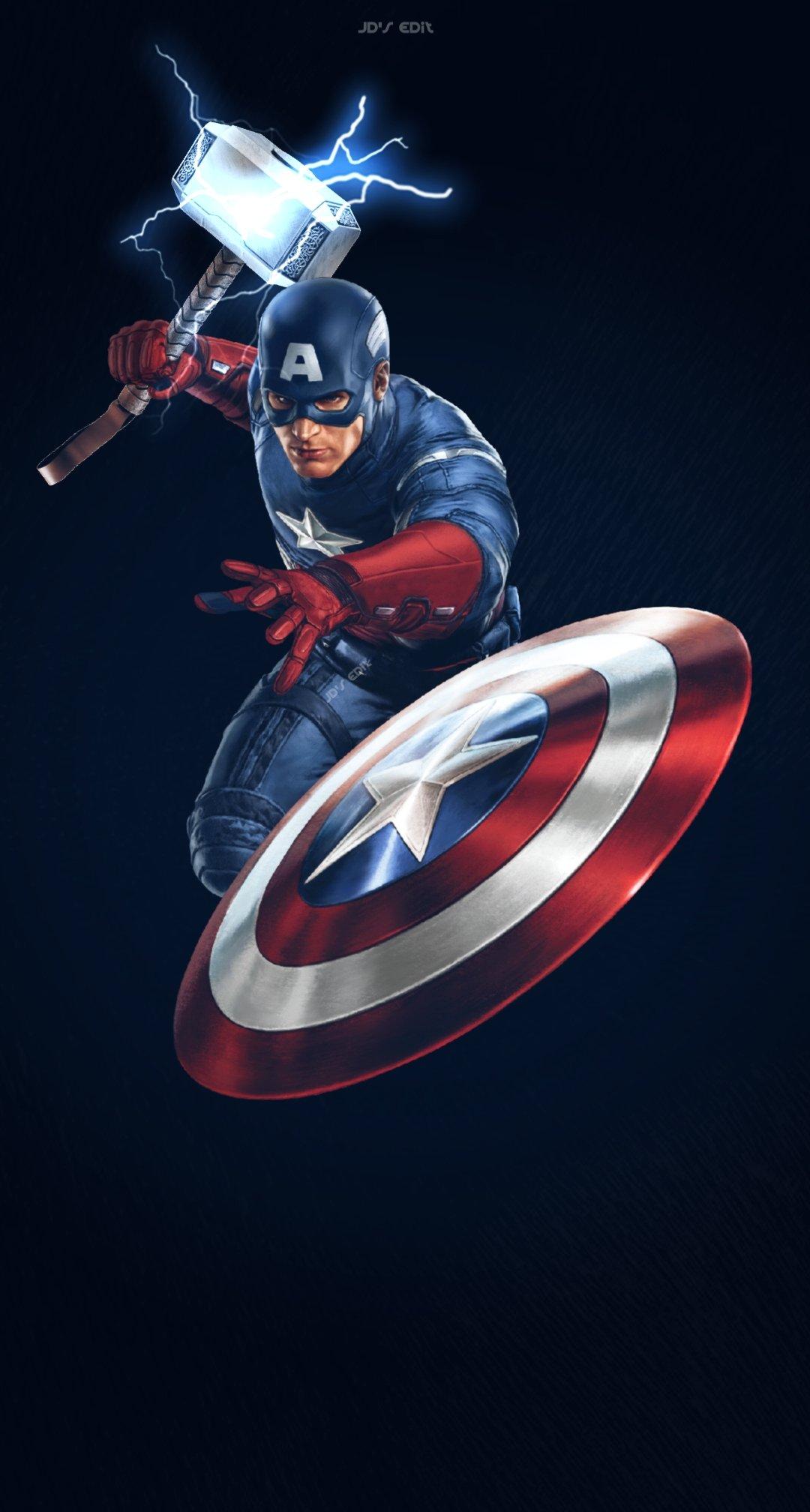 1080x2016 THE RONALDO TOUR Twitterissä: Captain America feat Mjolnir wallpaper. Avengers End Game. #endgame Wallpaper