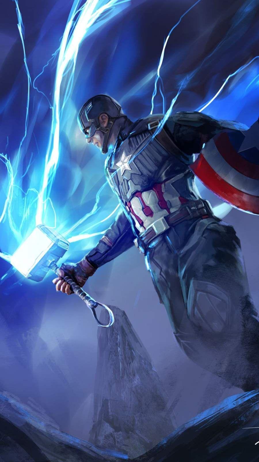 900x1600 Captain America With Hammer Wallpaper