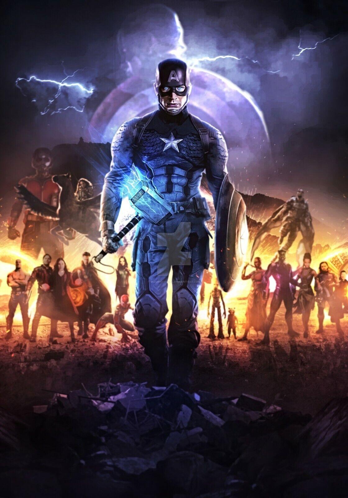 1120x1600 Captain America Mjolnir Poster. Framed Art. Canvas