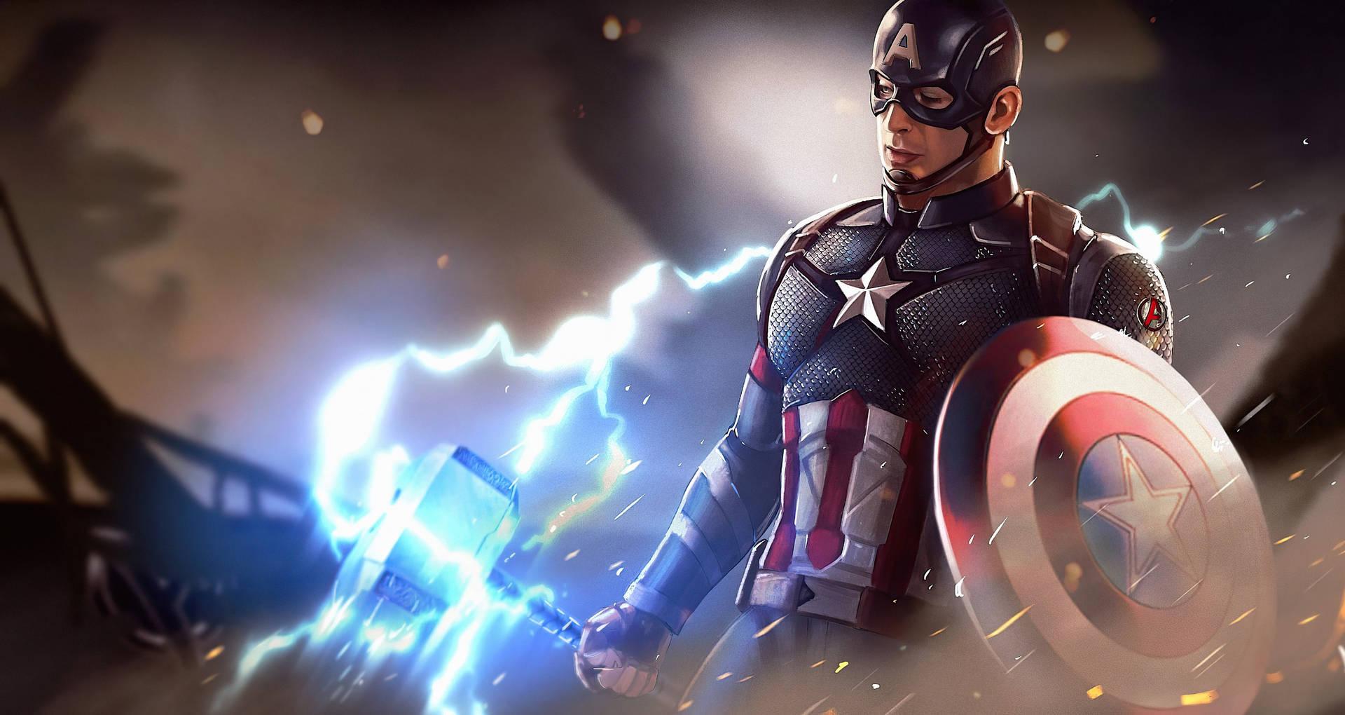 1920x1020 Download Best Captain America With Mjolnir Wallpaper