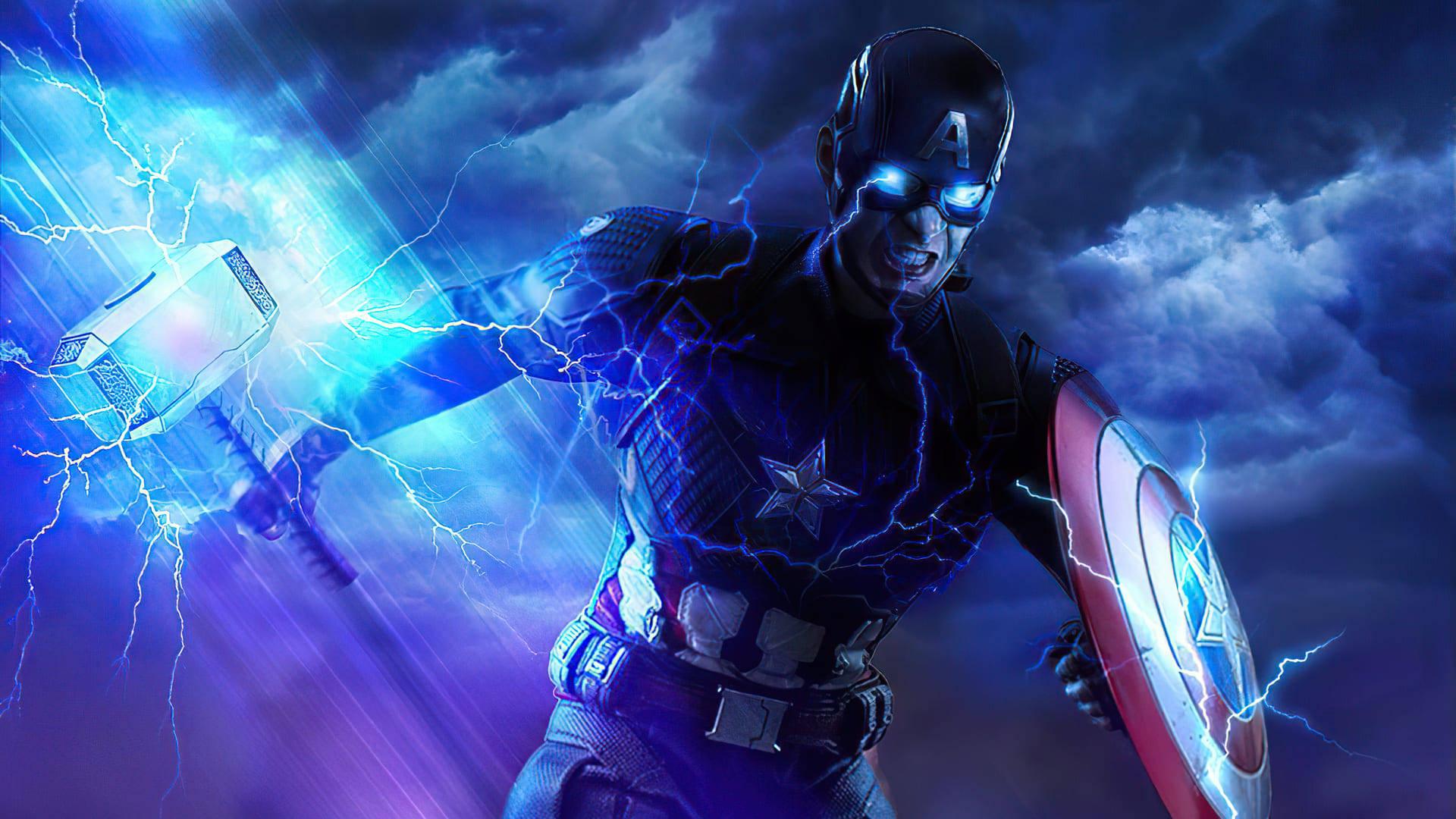 1920x1080 Download Power Of Mjolnir Captain America iPhone Wallpaper