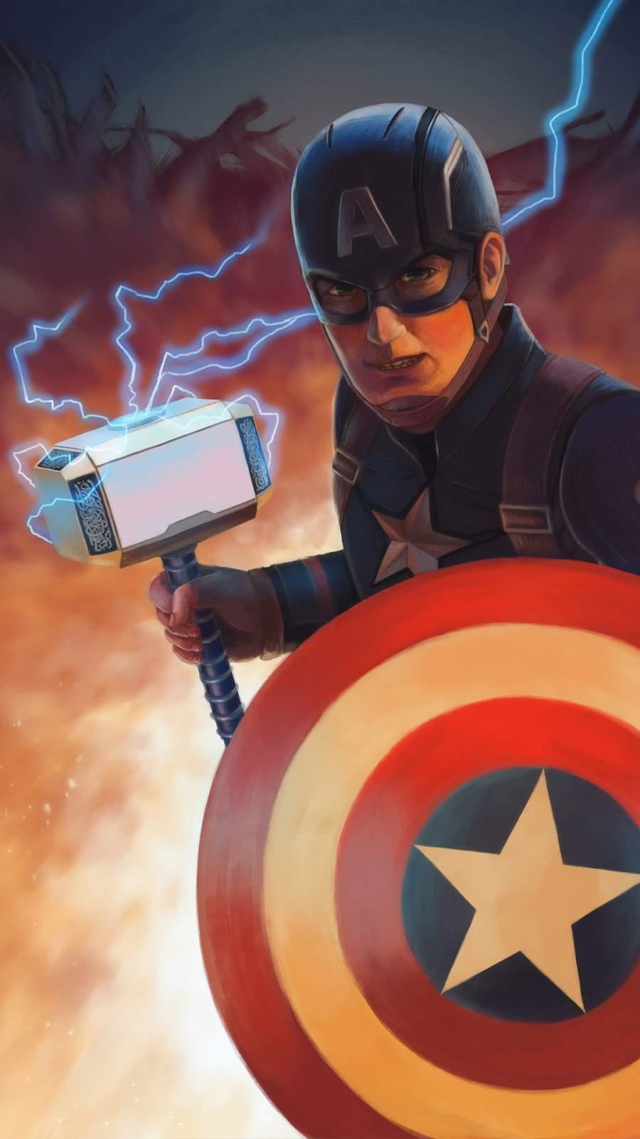900x1600 Captain America Mjolnir Art IPhone Wallpaper 1 Wallpaper : iPhone Wallpaper