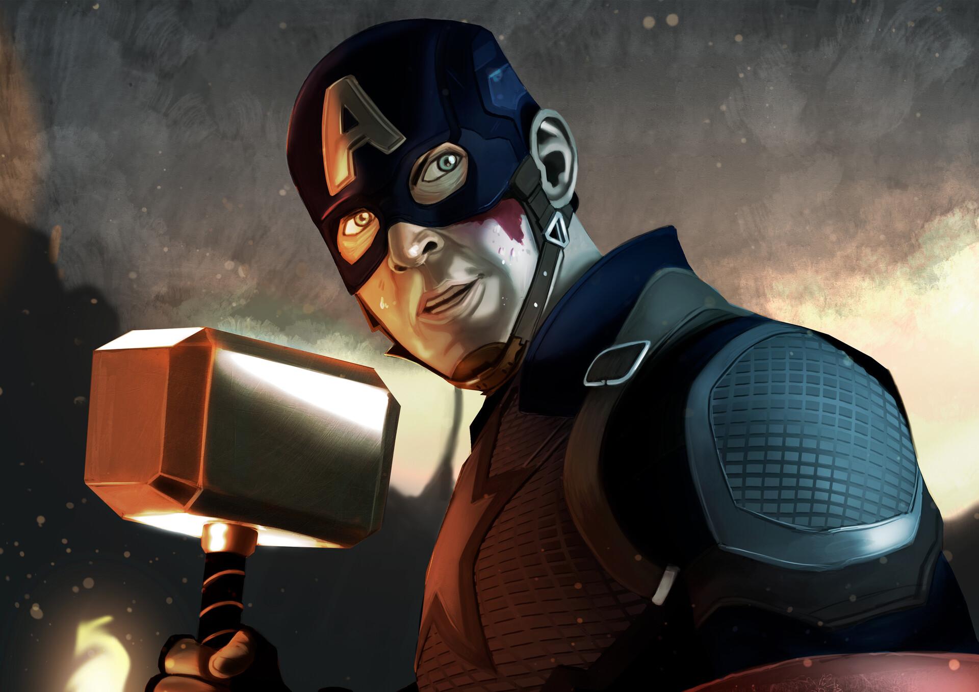 1920x1357 Captain America Mjolnir Scene