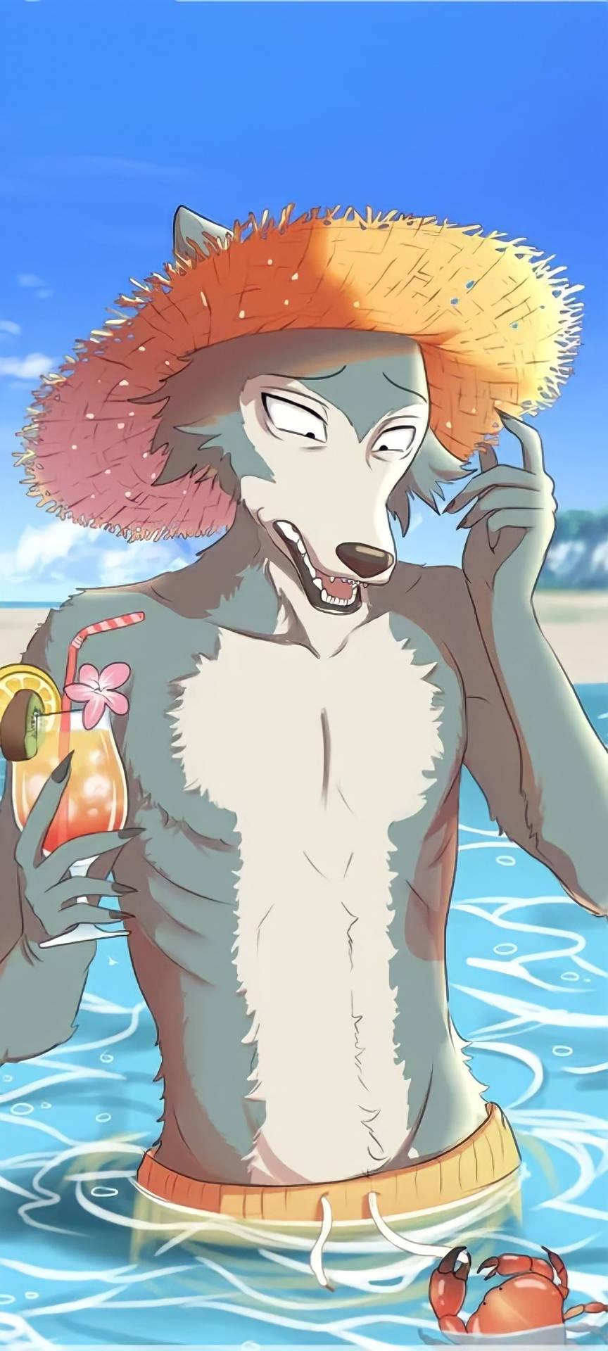 864x1920 Download Beastars Legosi In Beach Wallpaper