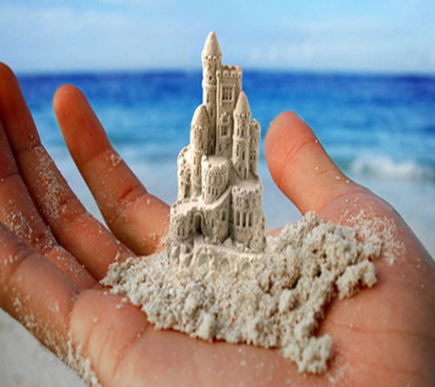 1440x1280 Sand Castle Wallpaper