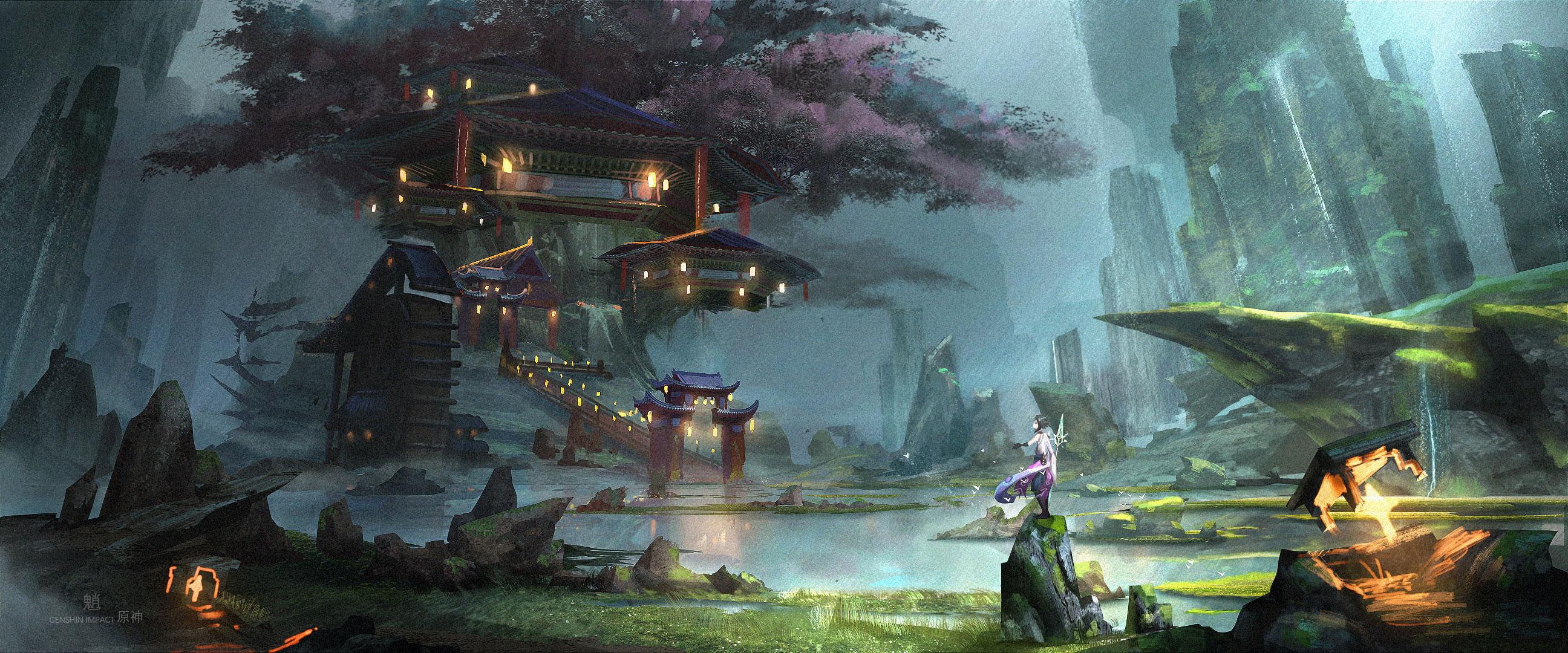 2592x1080 Wallpaper HD Genshin Impact, Xiao