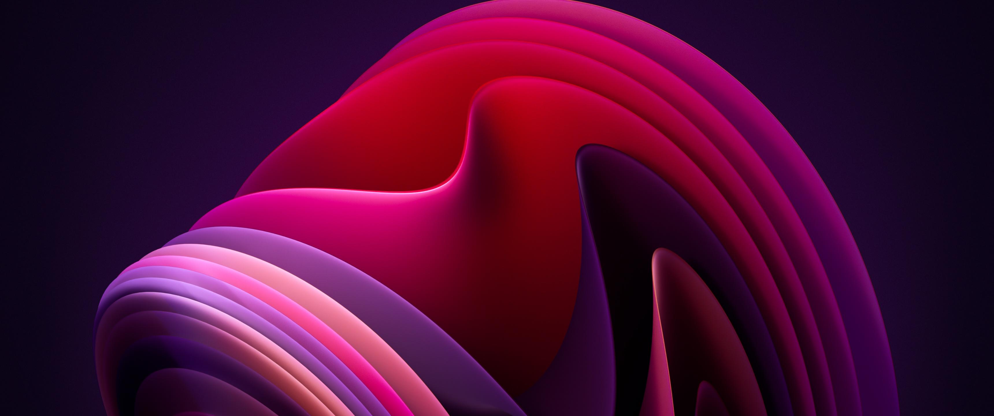 3440x1440 Windows 11 Wallpaper 4K, Flow, Dark Mode, Dark background