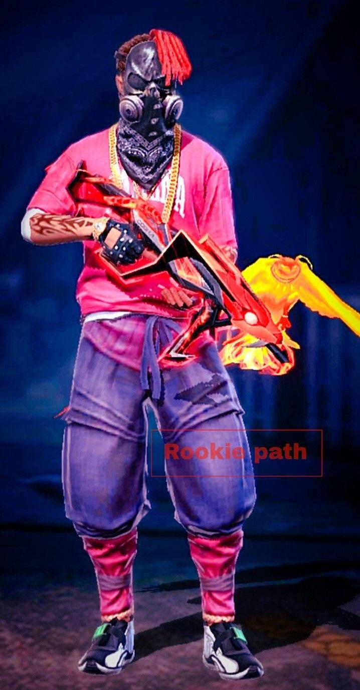 718x1378 Download Free Fire Hip Hop Bundle With A Gun Wallpaper