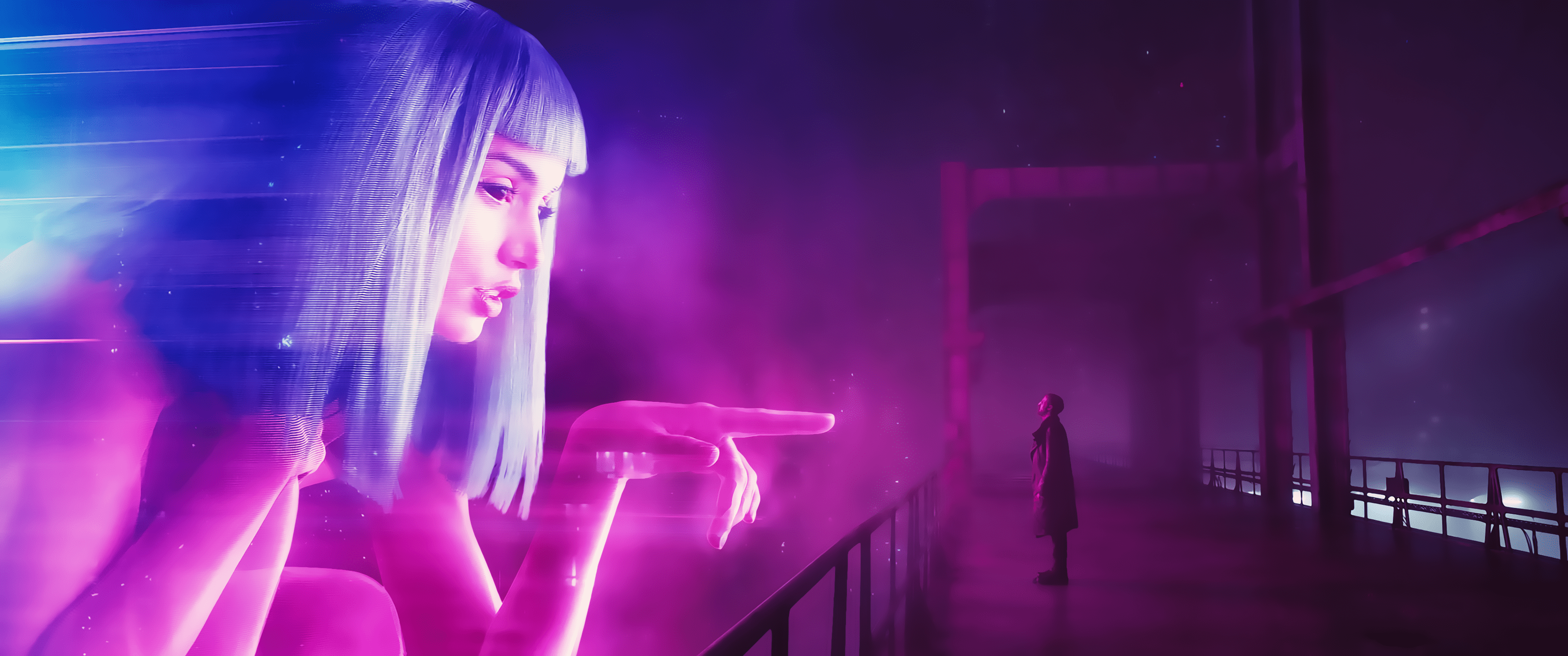 3440x1440 Blade Runner 2049 Cyberpunk Movies Blade Runner Joi Purple Wallpaper:3440x1440