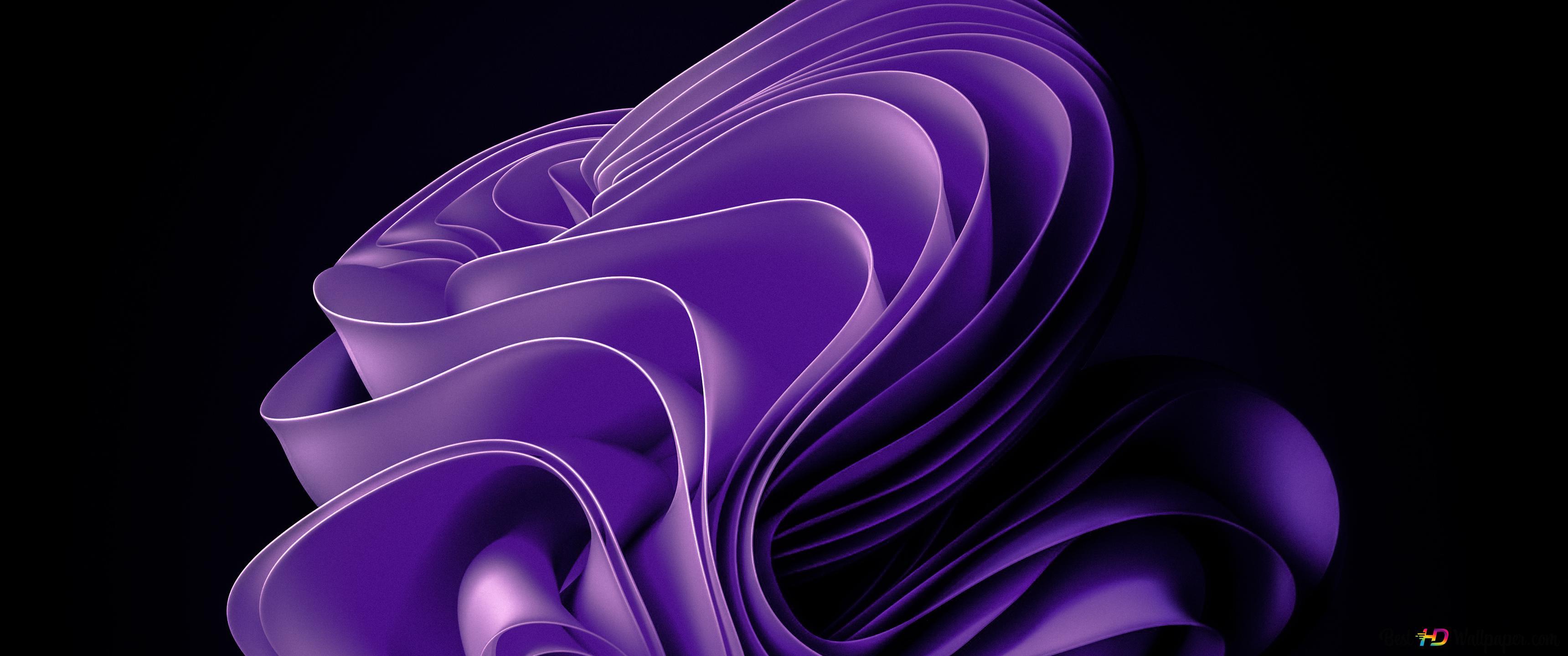 3440x1440 Purple windows 11 background 4K wallpaper download