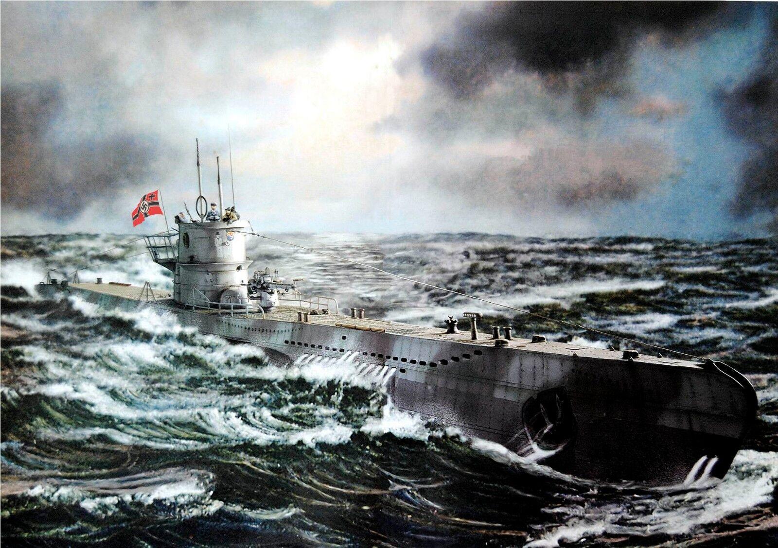 1600x1128 WW2 German U Boat Submarine At Sea Picture