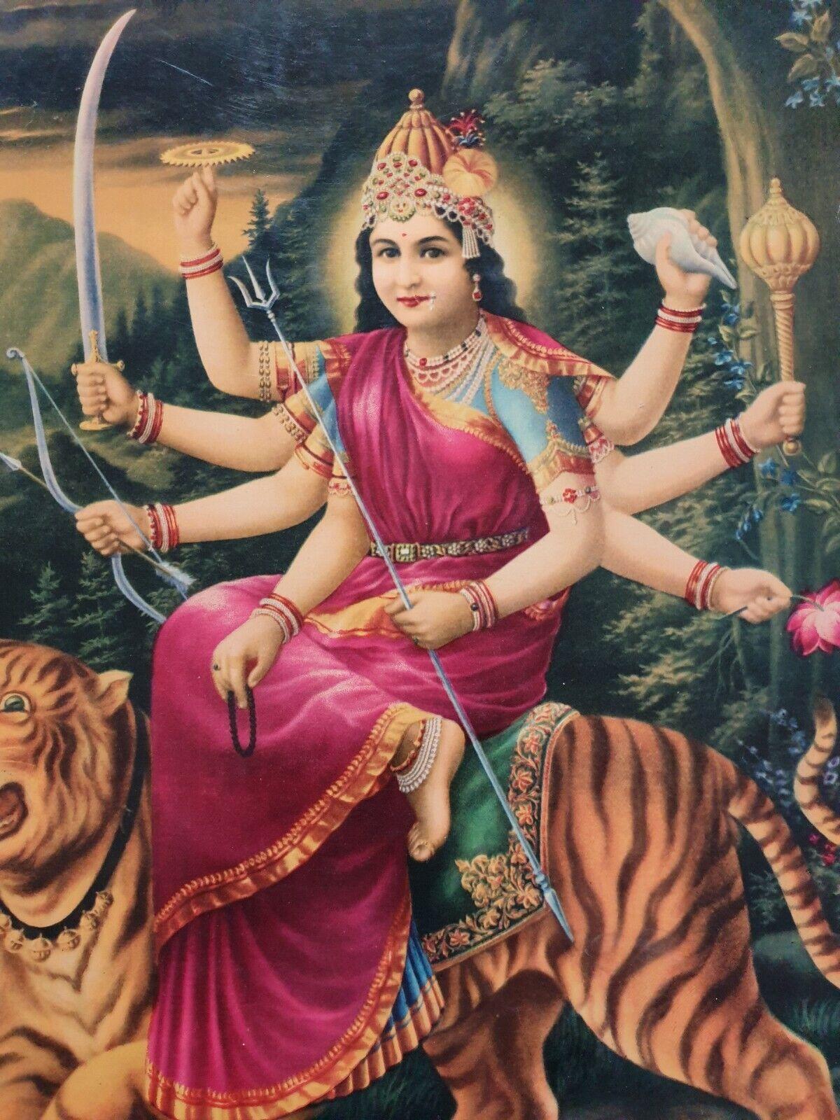 1200x1600 India 30&;s Print SHRI AMBAJI. By Narottam Narayan Nathdwara. 13.25in x 17in