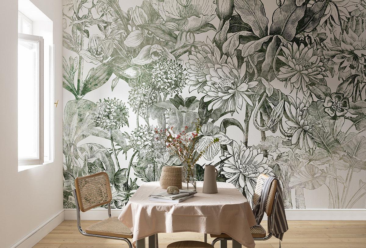1200x813 Infinite Flower Mural: Nature Illustration Wallpaper