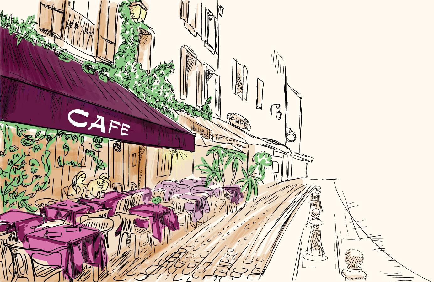 1383x900 Paris Street Cafe