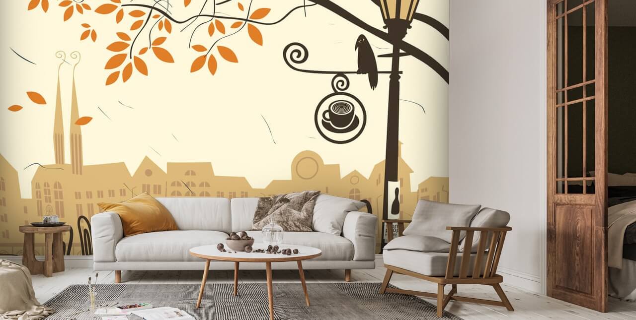 1280x645 Street Cafe Wall Mural