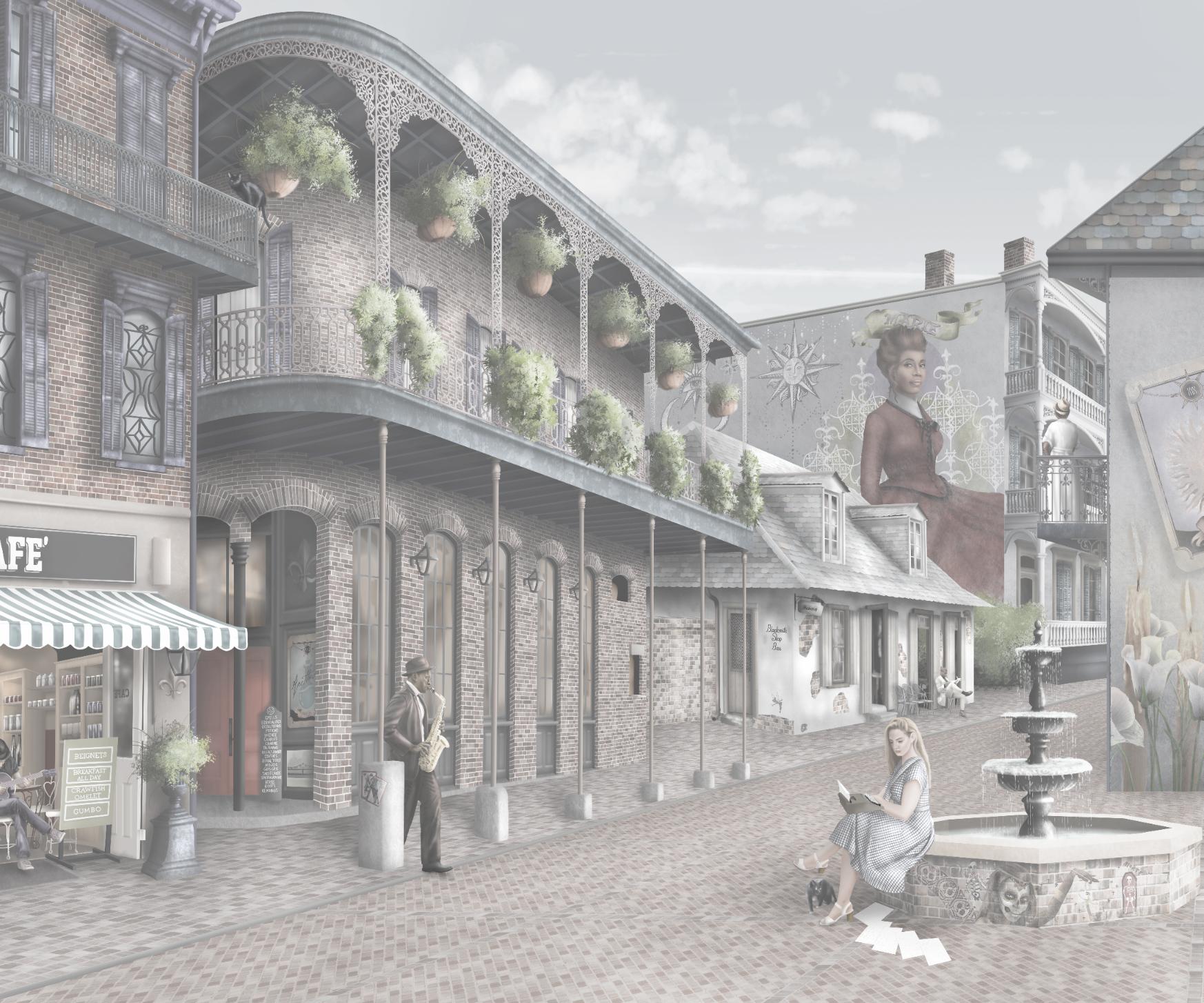 1746x1454 Street cafe wall mural custom wallpaper