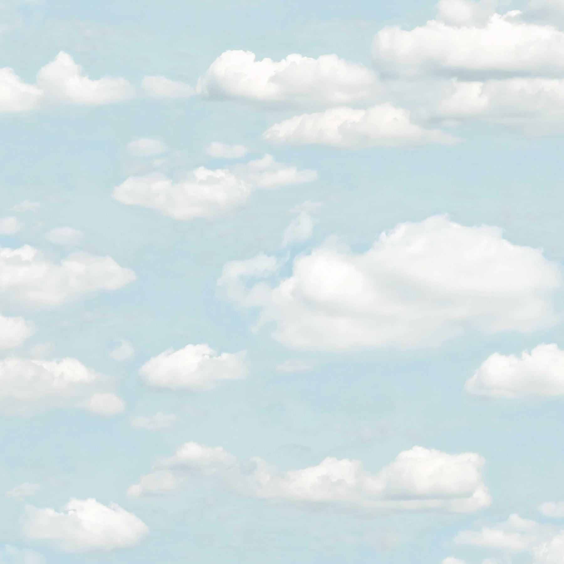 1800x1800 Brewster Bath Blue Clouds Wallpaper