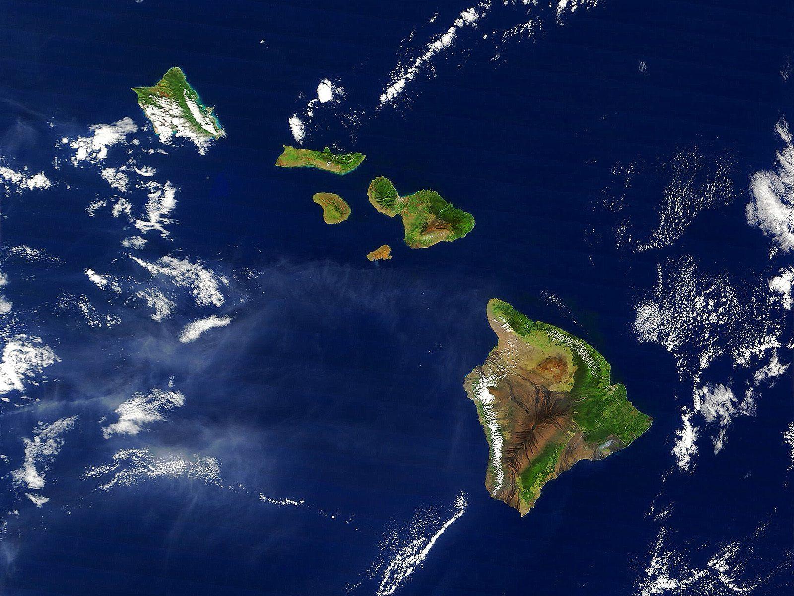 1600x1200 Hawaii from satellite wallpaper. Hawaii from satellite