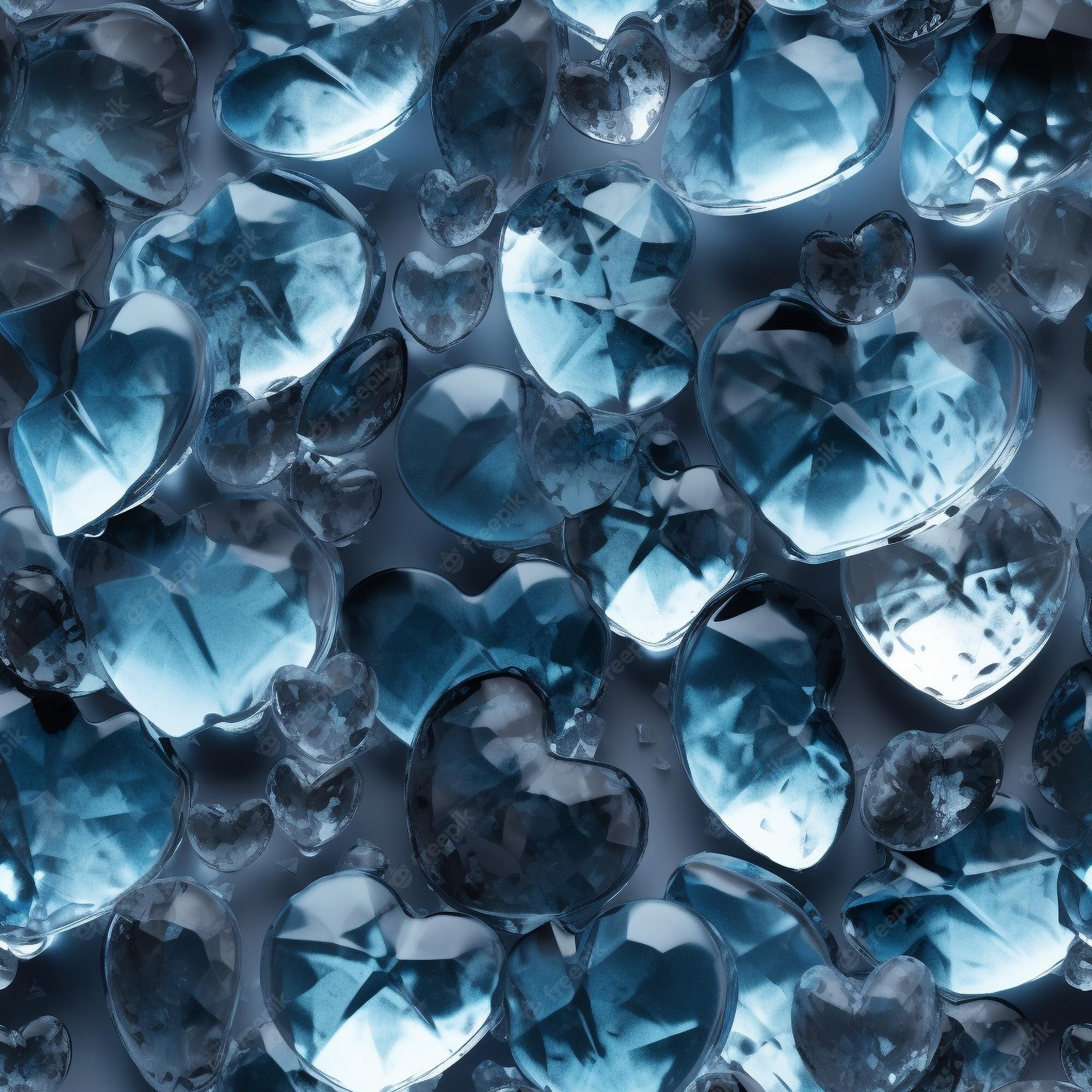 2000x2000 Premium Photo. A blue background with crystals that are on a blue background