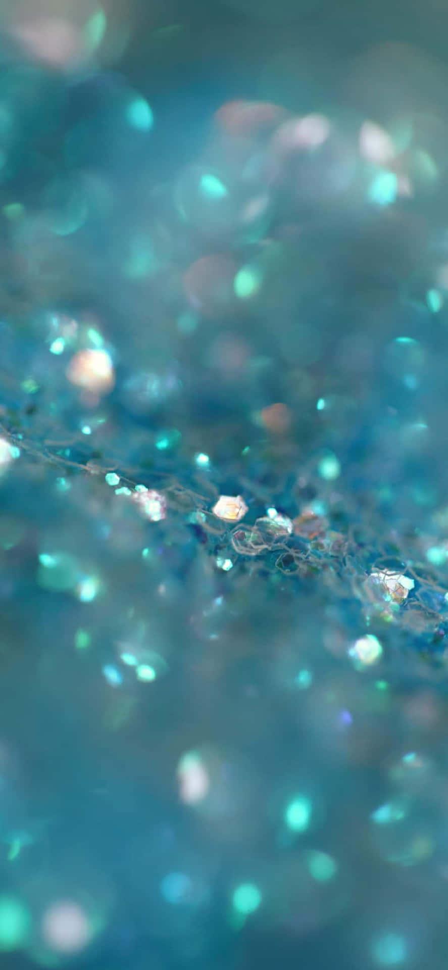 887x1920 Download Blue Green Aesthetic Gem Glitters Wallpaper
