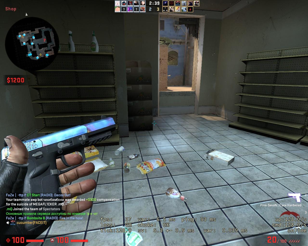 1280x1024 Five SeveN Blue Gem Pattern