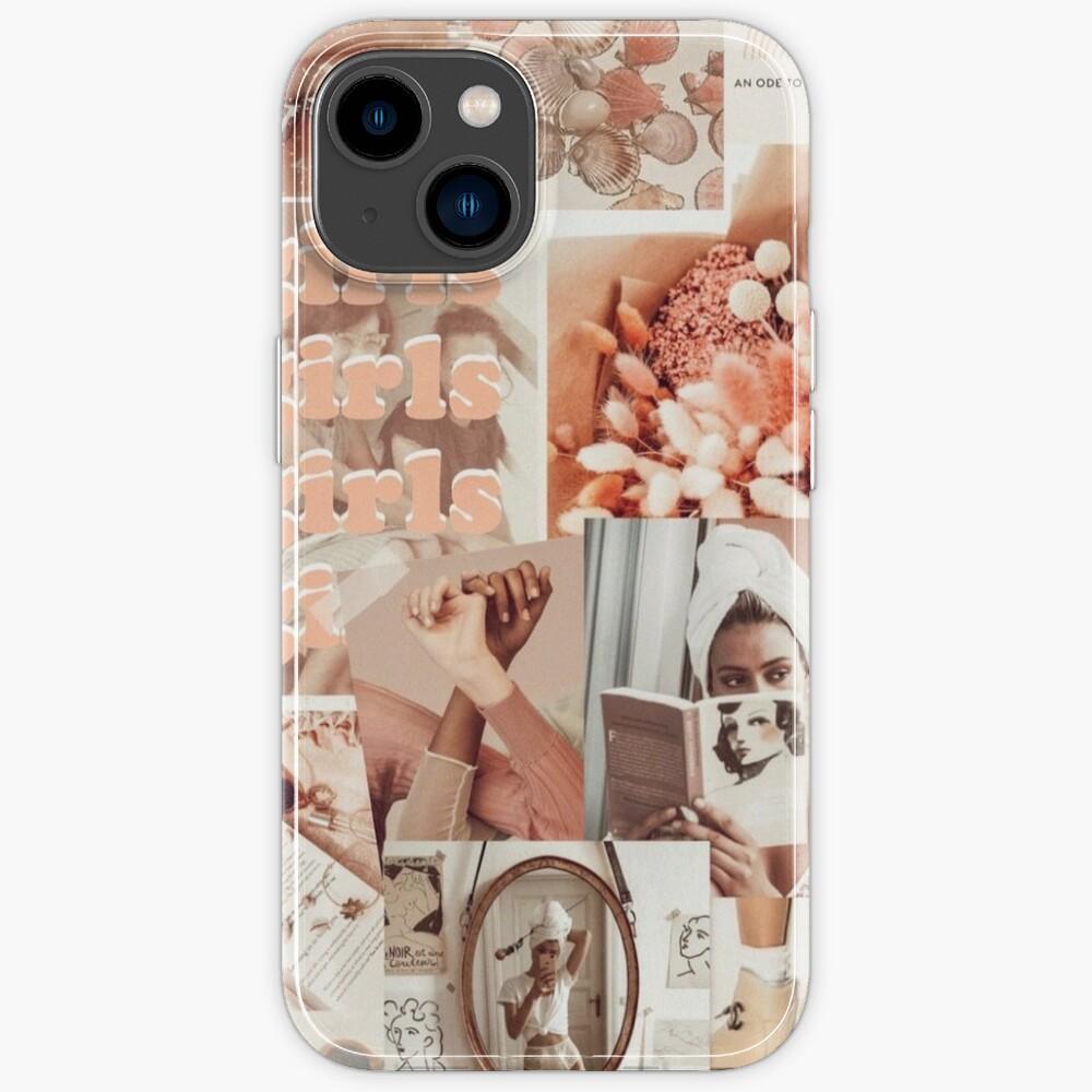1000x1000 Peachy Neutral Aesthetic Collage Instagram Mood Board Theme Wallpaper iPhone Case