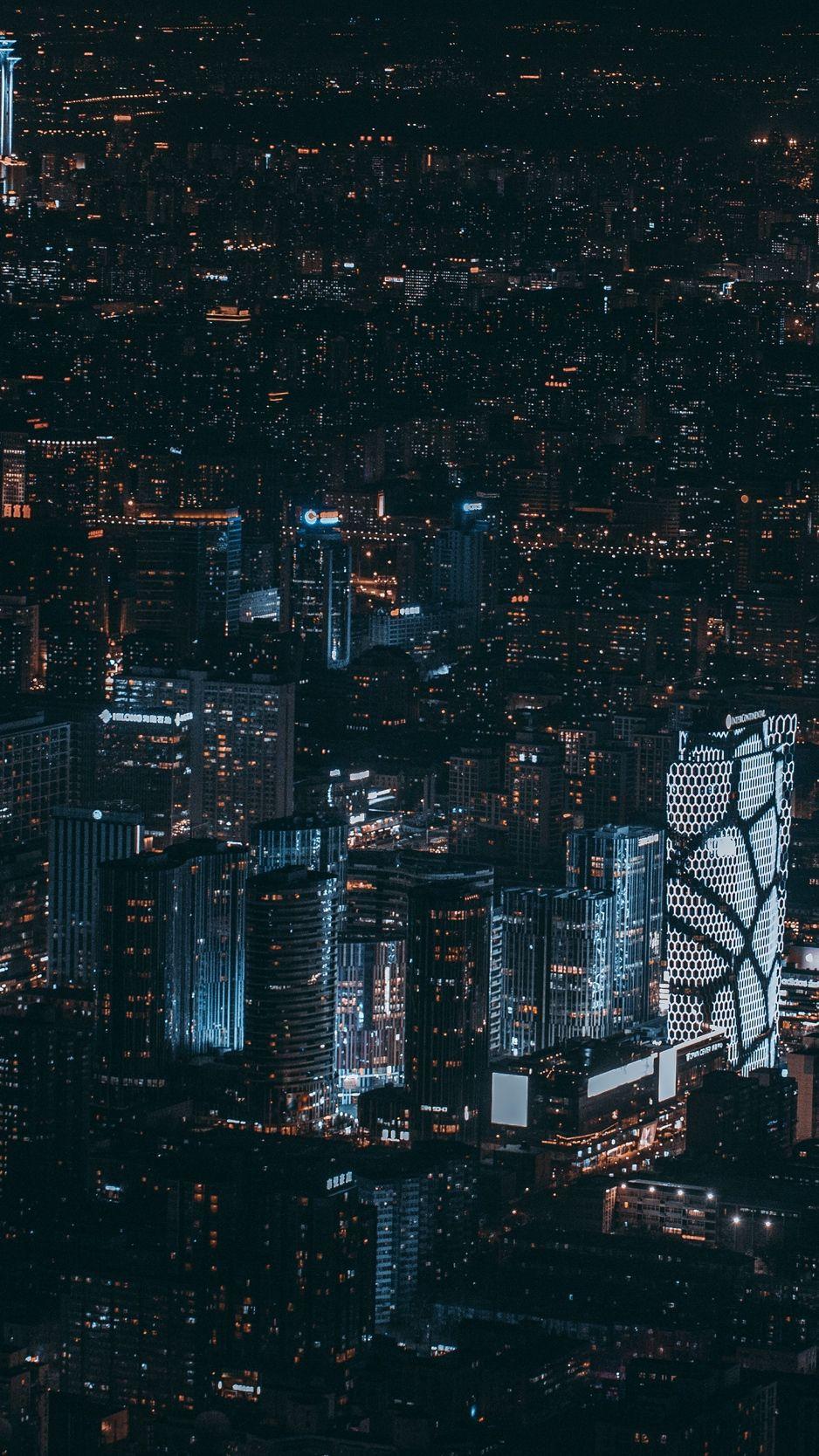 938x1668 Download wallpaper 938x1668 beijing, china, night city, view