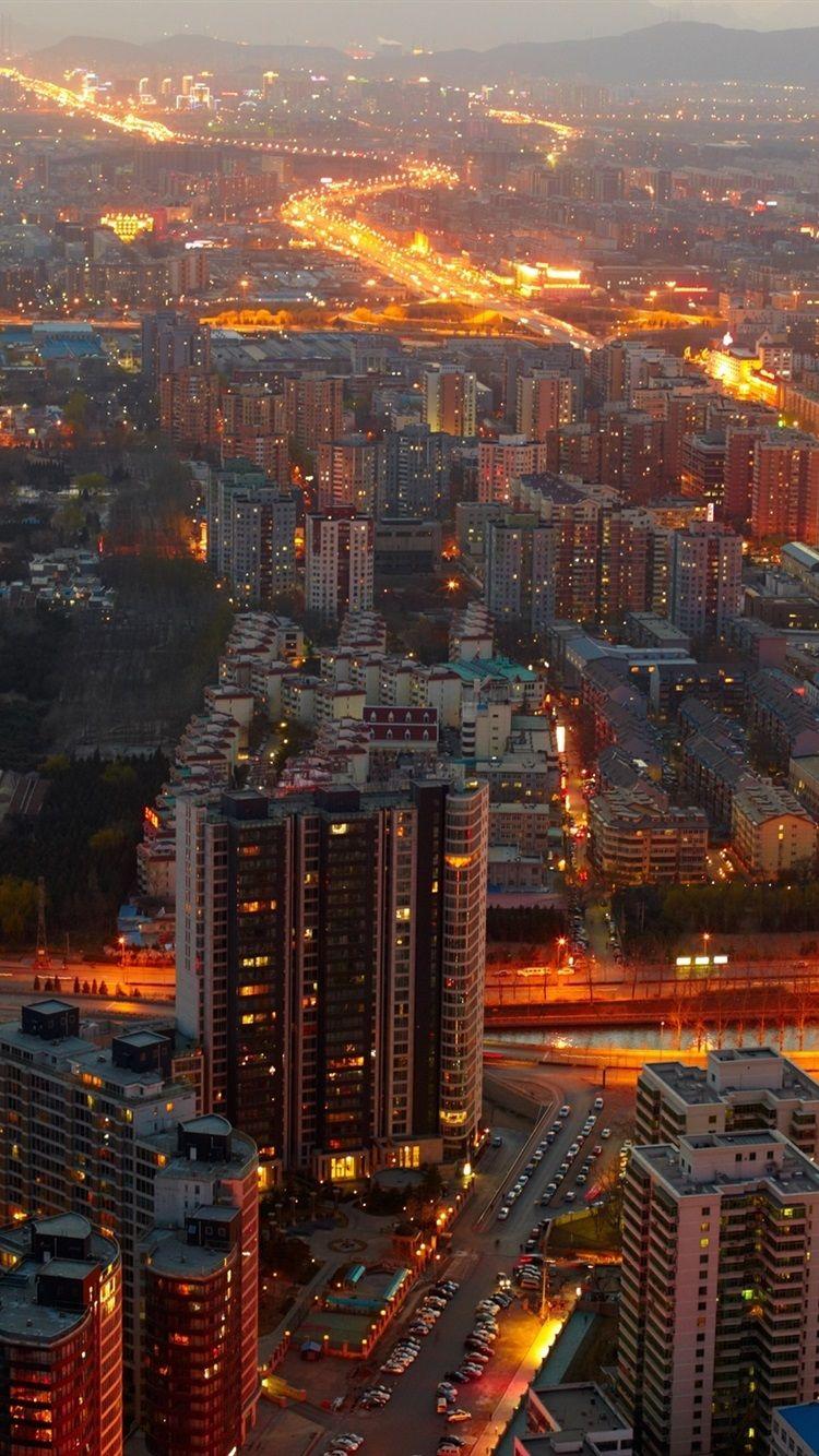 750x1334 China, Beijing, Buildings, Lights, Midnight 750x1334 IPhone 8 7 6 6S