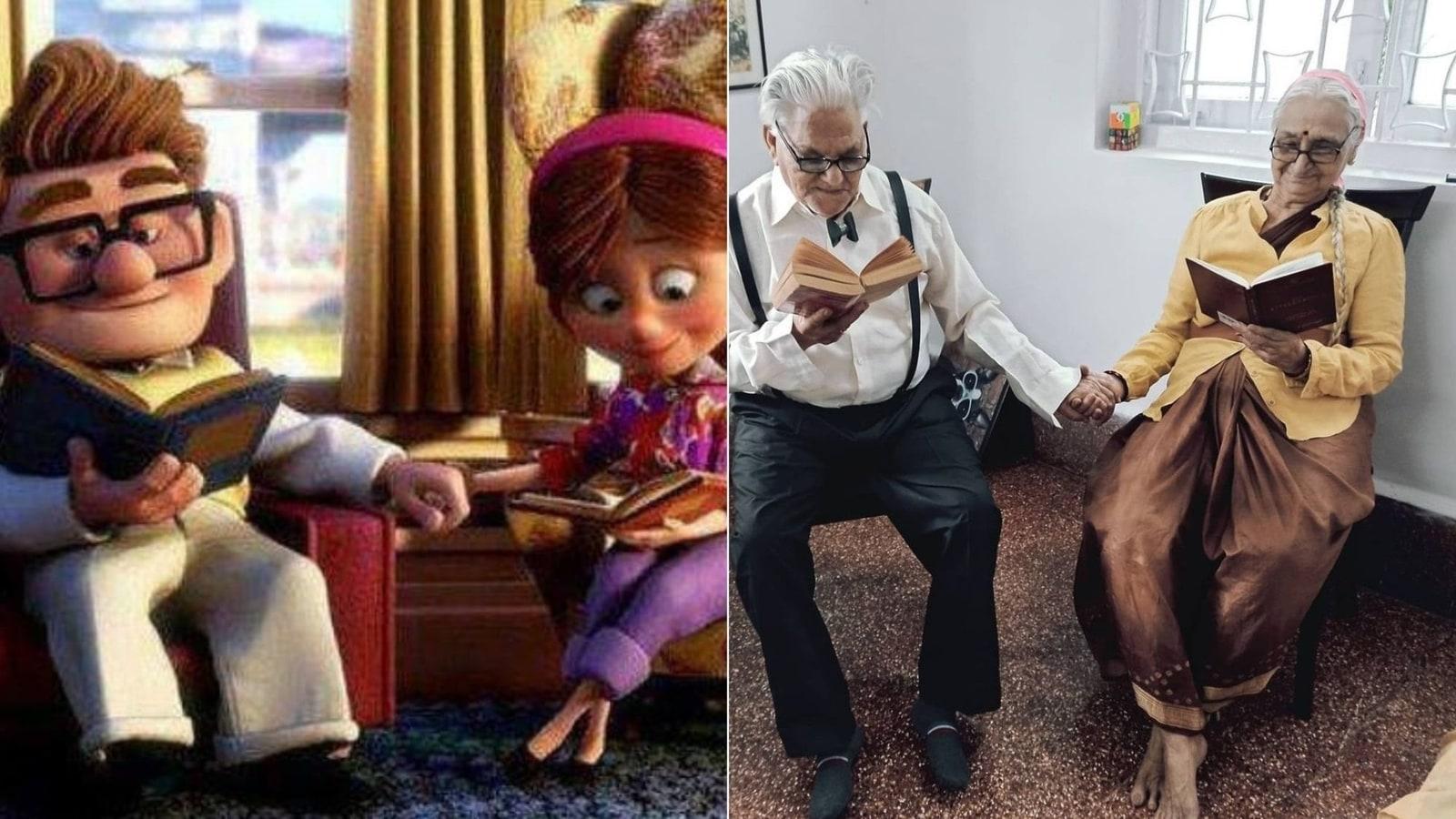 1600x900 Granddaughter posts pics of grandparents dressed as couple from the film Up