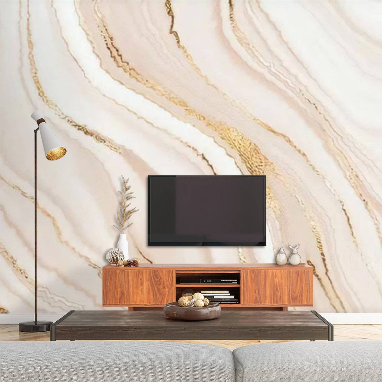 1600x1600 Liquid Marble Abstract Design Painting With Gold Wave Texture PVC Wallpaper Removable Self Adhesive Contact Paper Peel And Stick Waterproof Wallpaper Indoor Decoration Living Room TV Backdrop